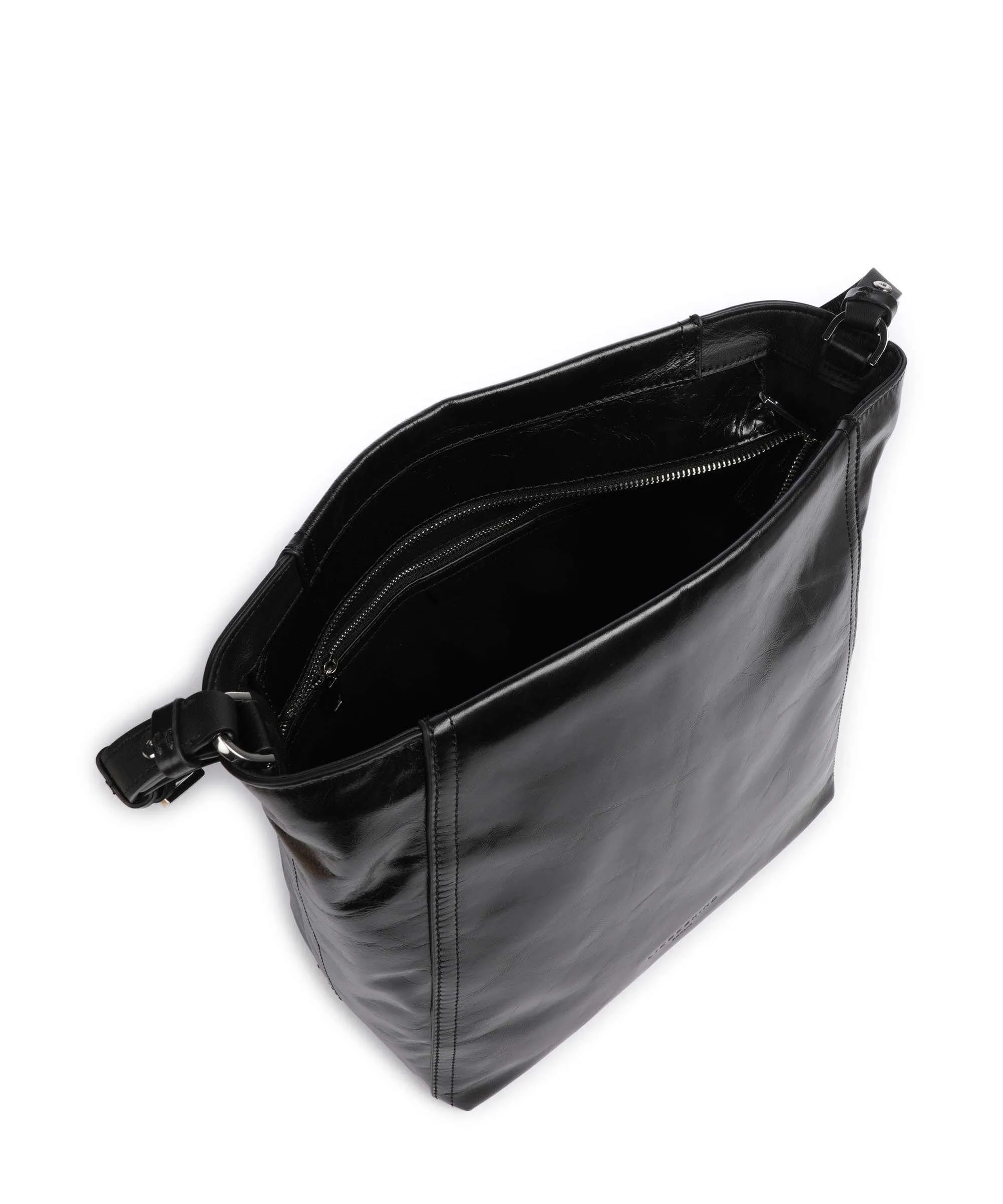 Liebeskind Chudy Suede L Borsa hobo pelle di vitello finemente grana nero  