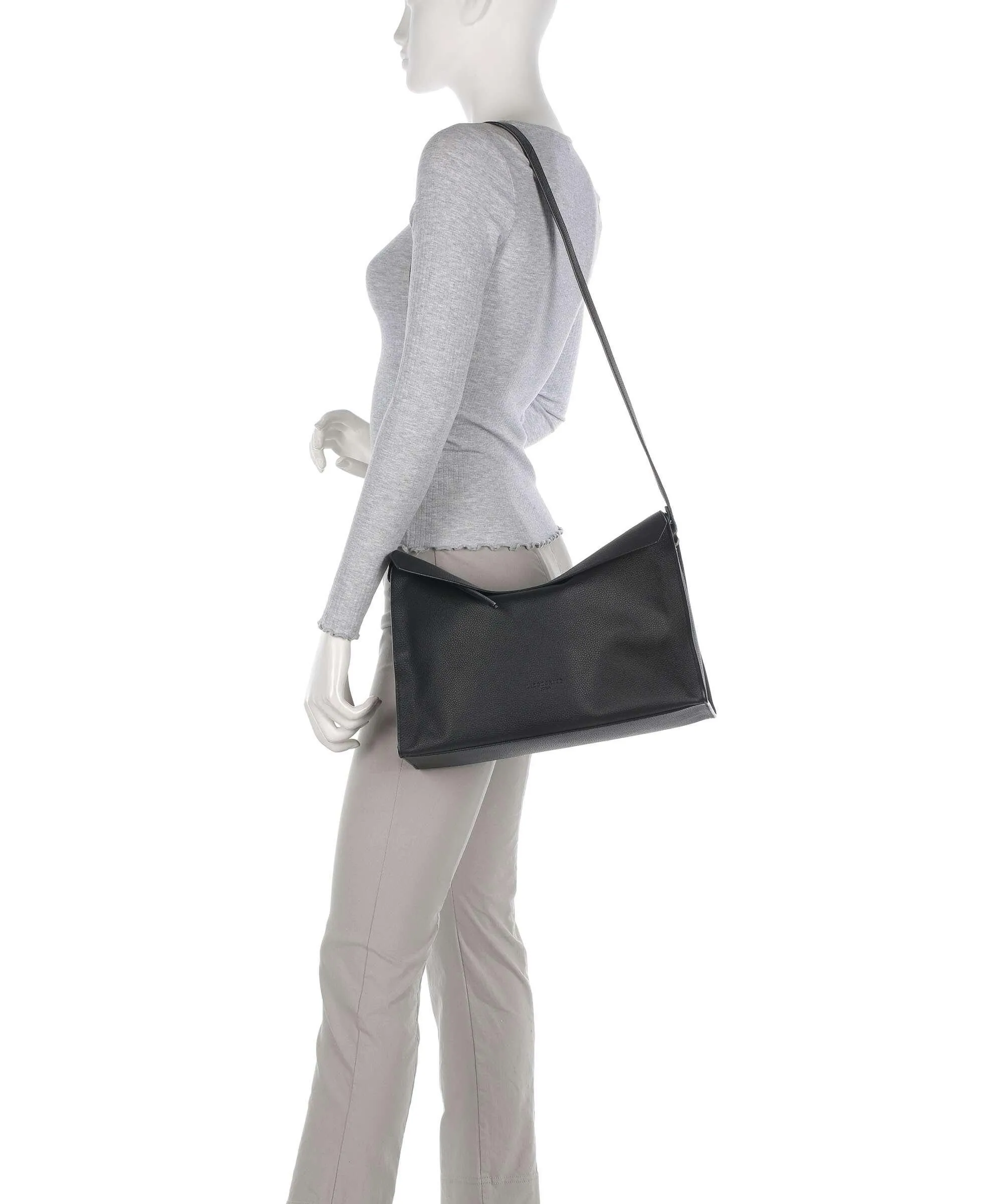  Liebeskind Lora Small Pebble M Borsa a spalla pelle di vacchetta grana nero  