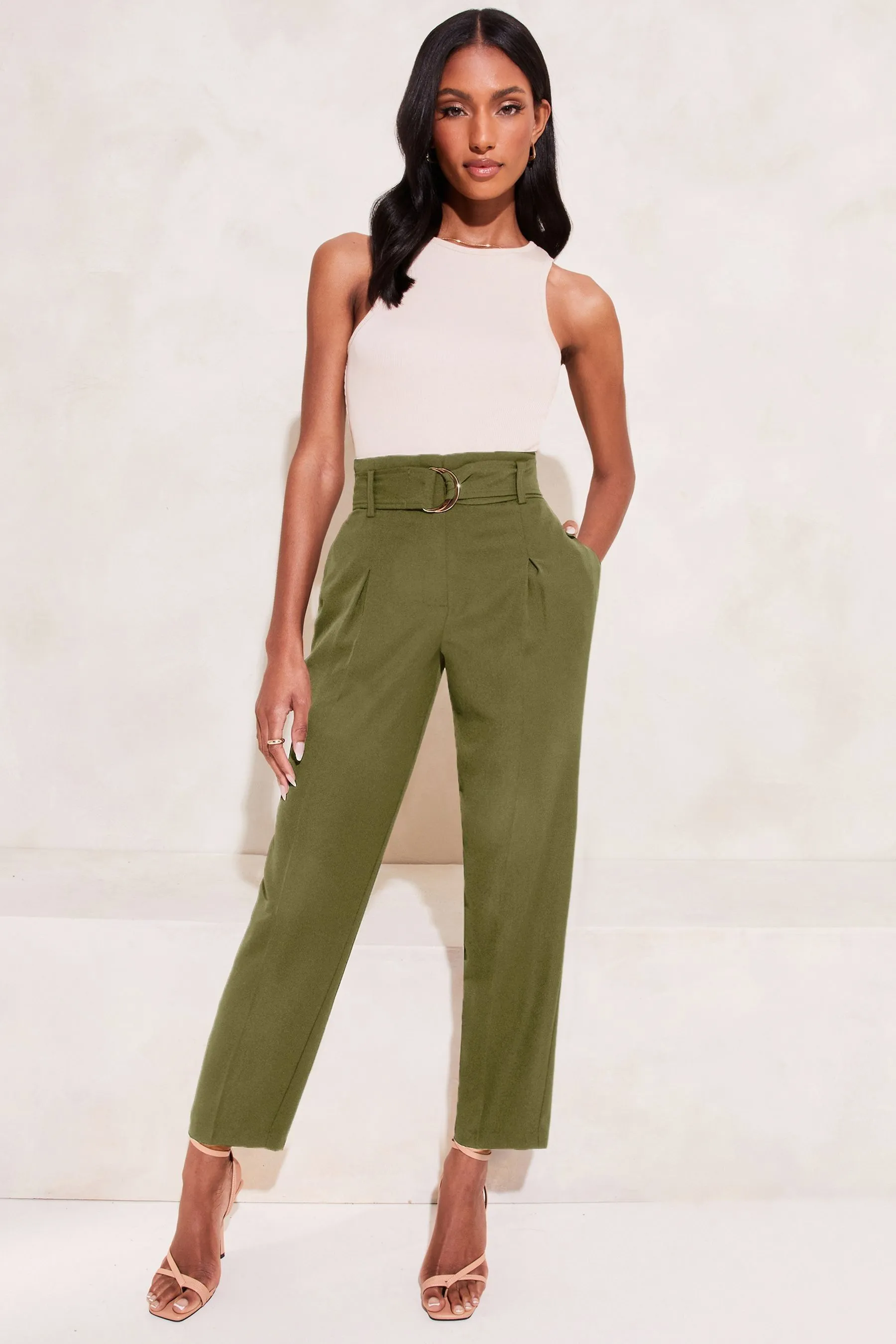 Lipsy - Con cintura Pantaloni eleganti stretti in fondo