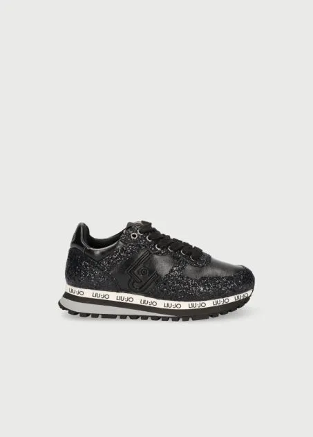LIUJO SCARPE SNEAKER GLITTERATE DONNA NERO