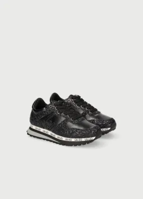 LIUJO SCARPE SNEAKER GLITTERATE DONNA NERO