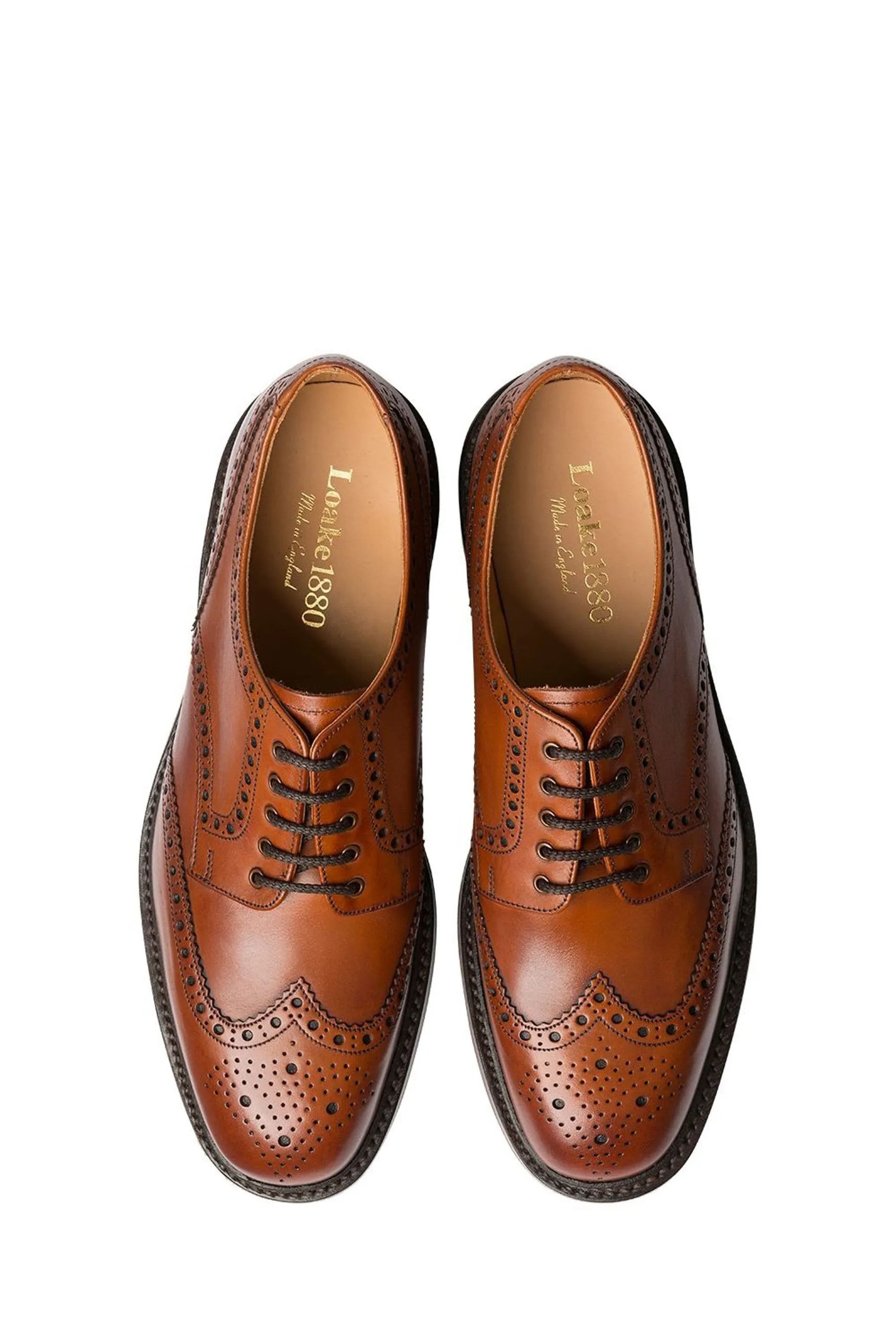 Loake - Chester - Scarpe brogue pesante in pelle di vitello brunito