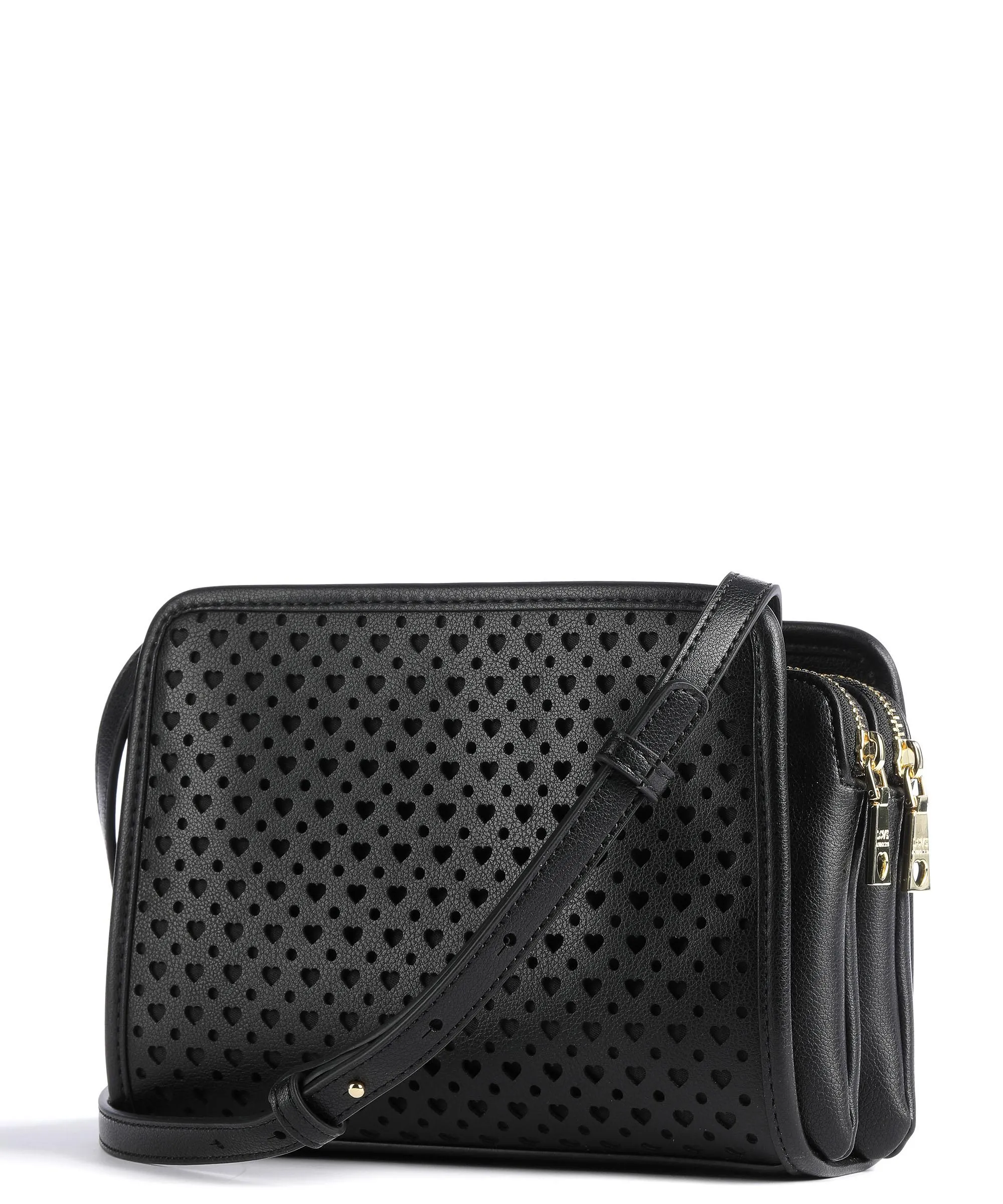  Love Moschino Heart Pattern Borsa a tracolla pelle sintetica nero  