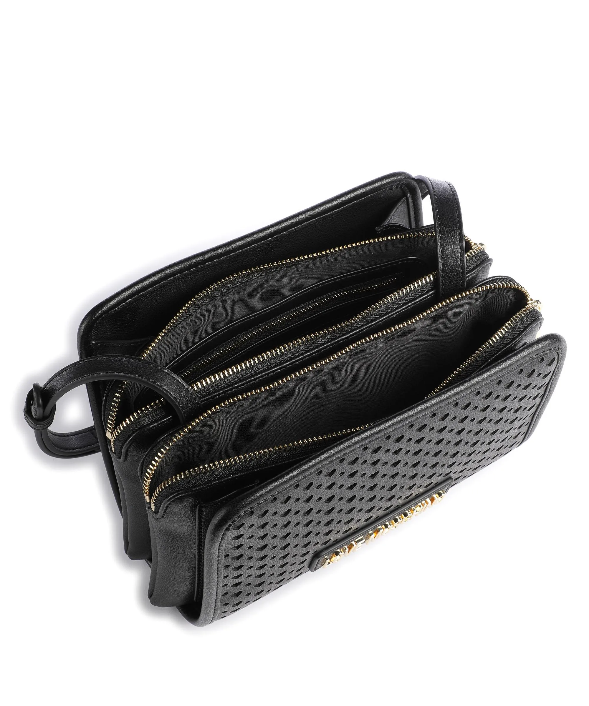  Love Moschino Heart Pattern Borsa a tracolla pelle sintetica nero  