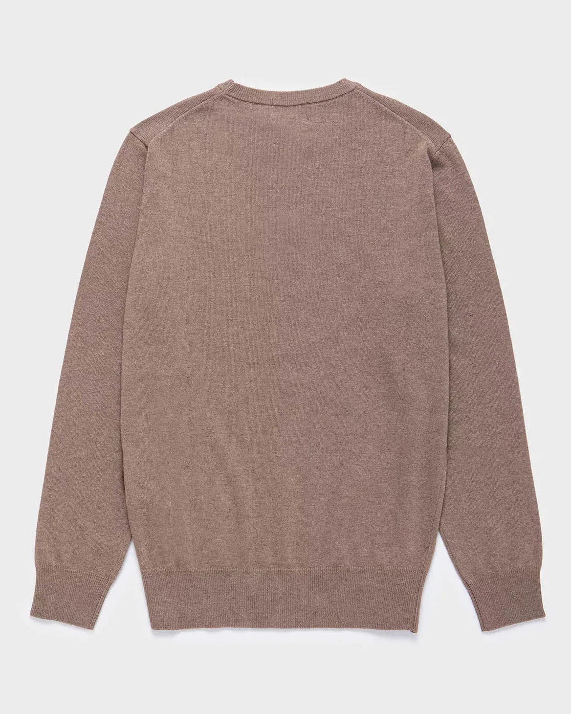 Maglia girocollo color noce in misto lana e cashmere