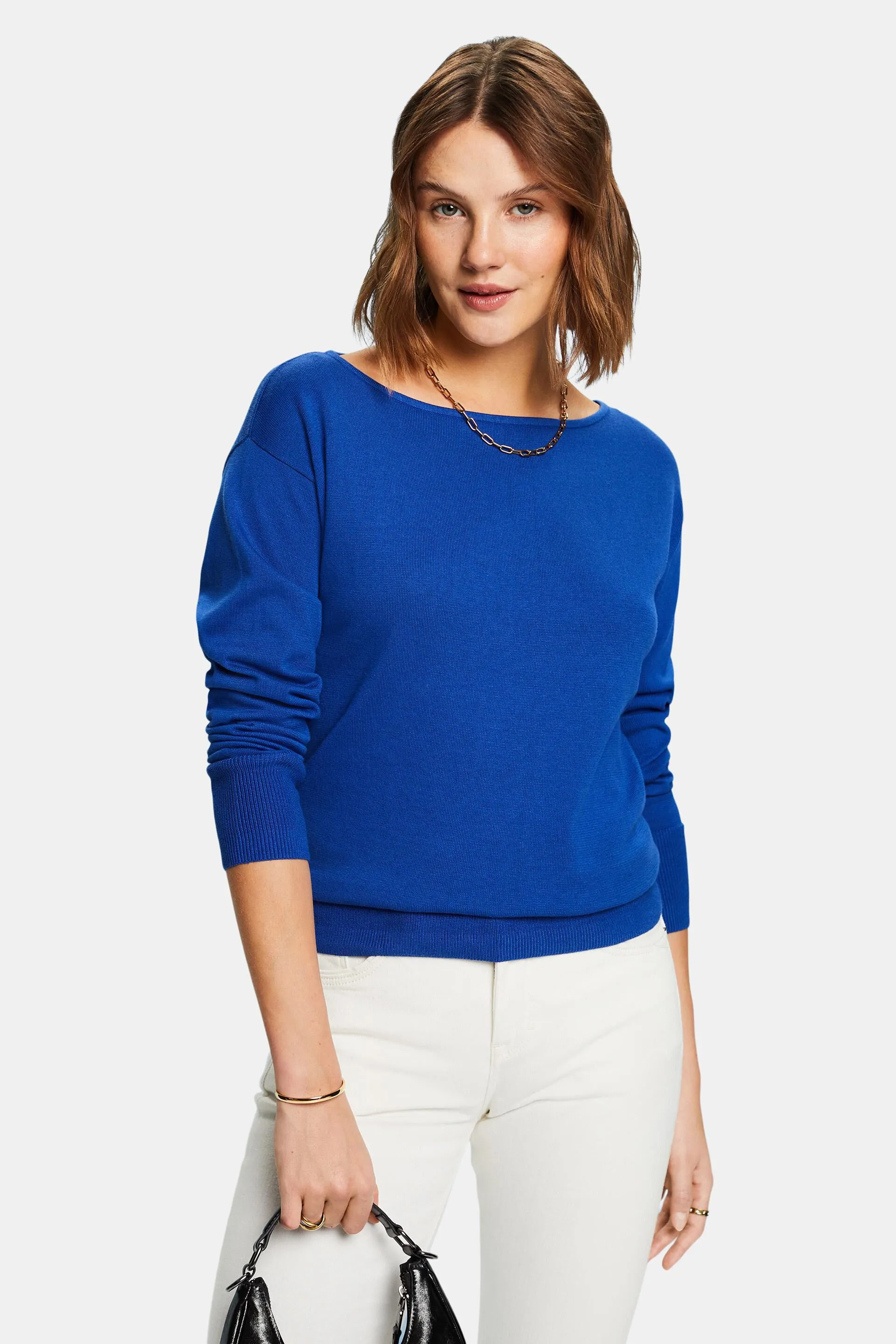 Maglione con scollo a barca