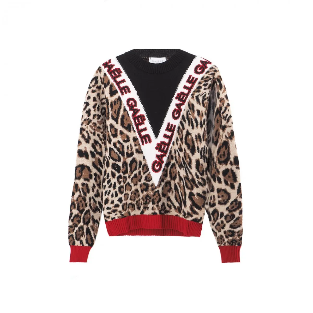 Maglione Girocollo Con Logo, Leopardato