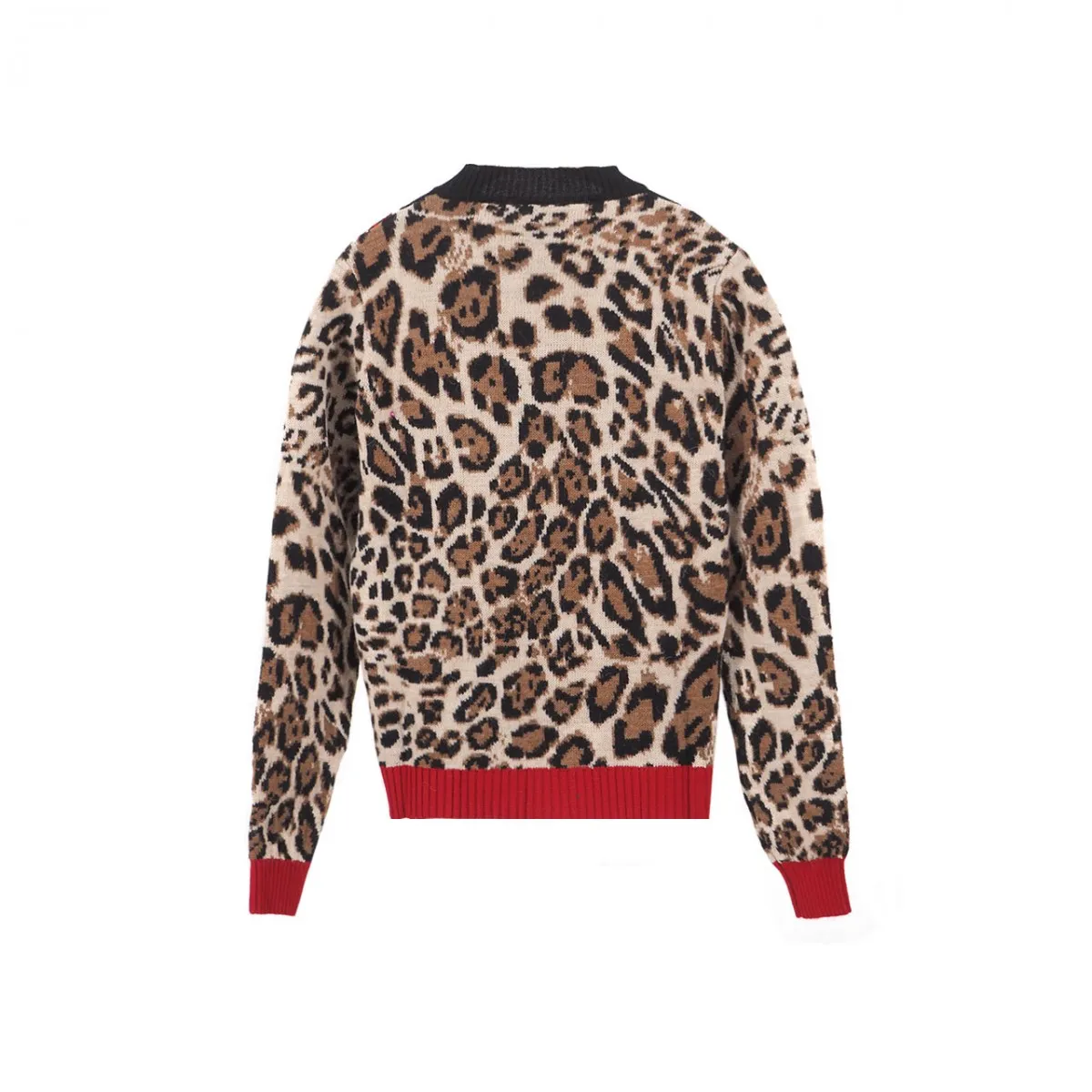 Maglione Girocollo Con Logo, Leopardato
