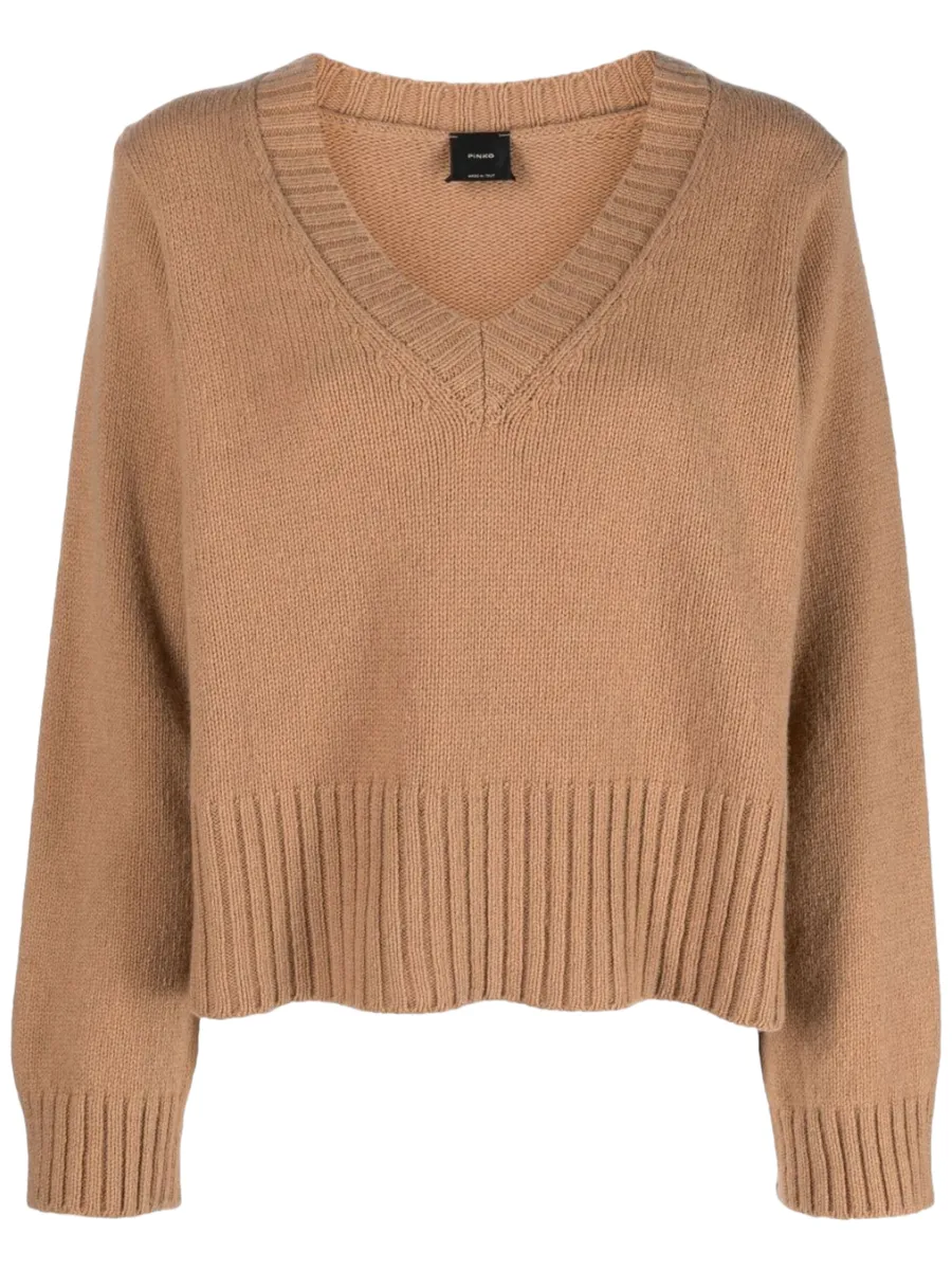 Maglione scollo a V salmone
