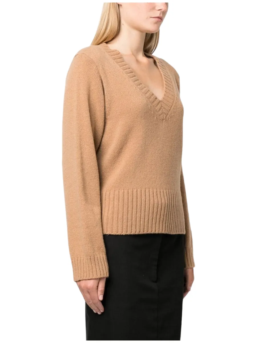 Maglione scollo a V salmone