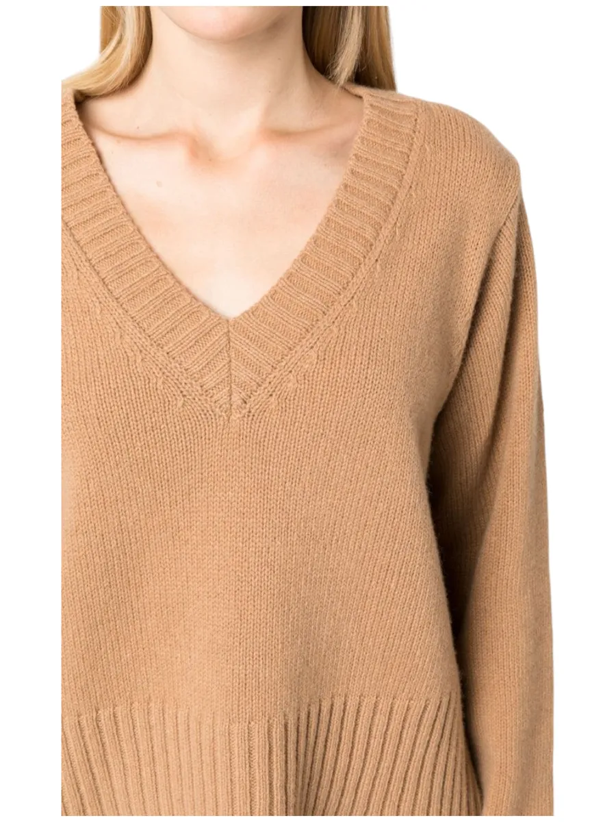 Maglione scollo a V salmone
