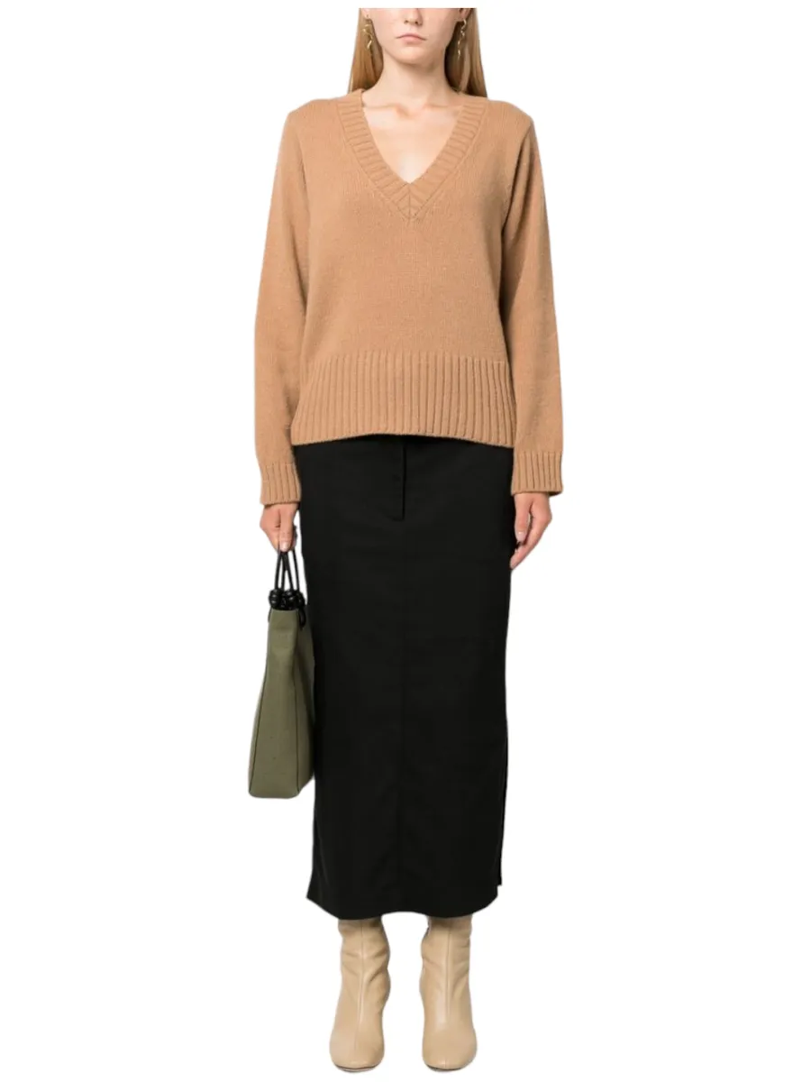 Maglione scollo a V salmone