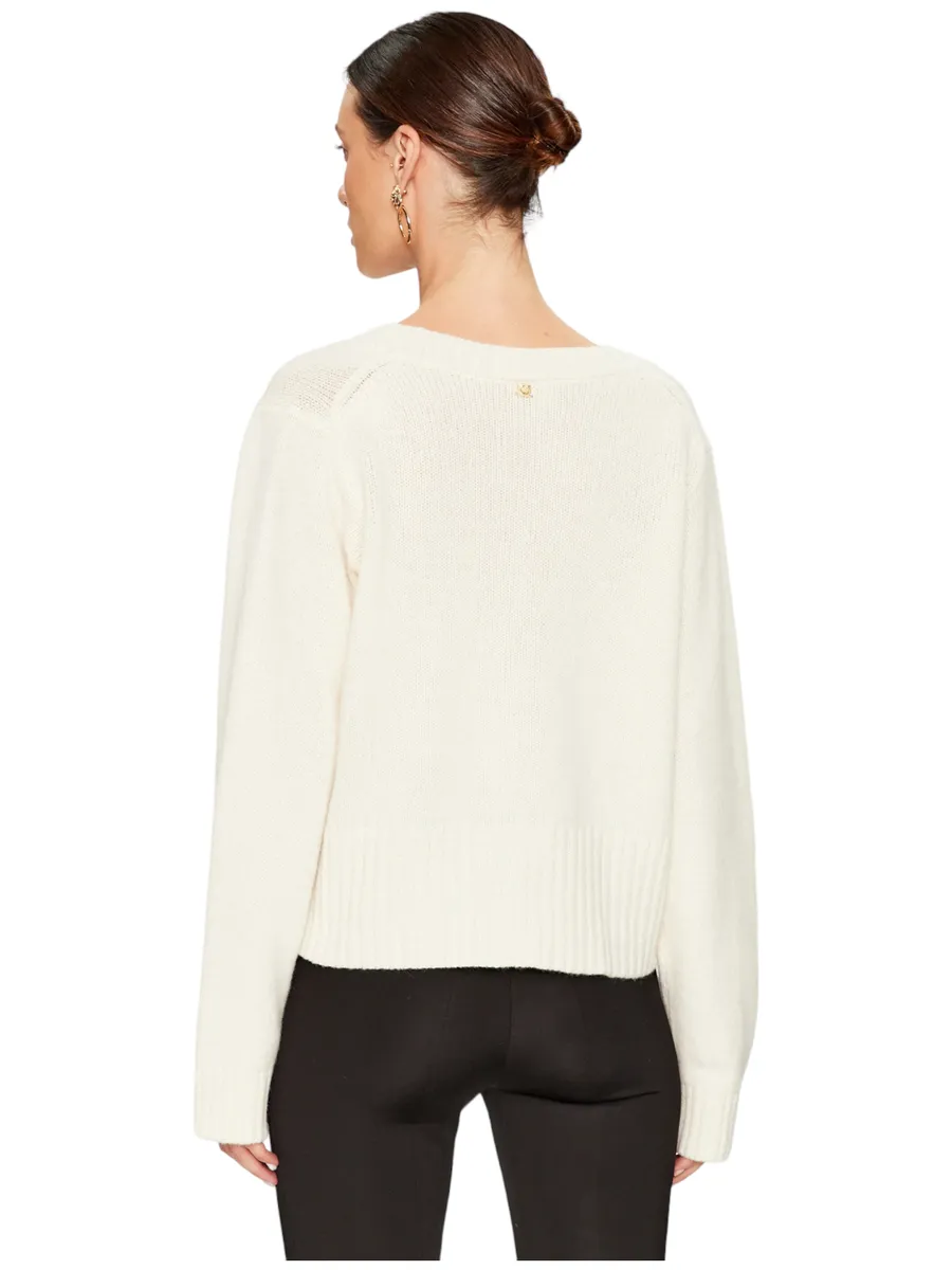 Maglione scollo a V salmone