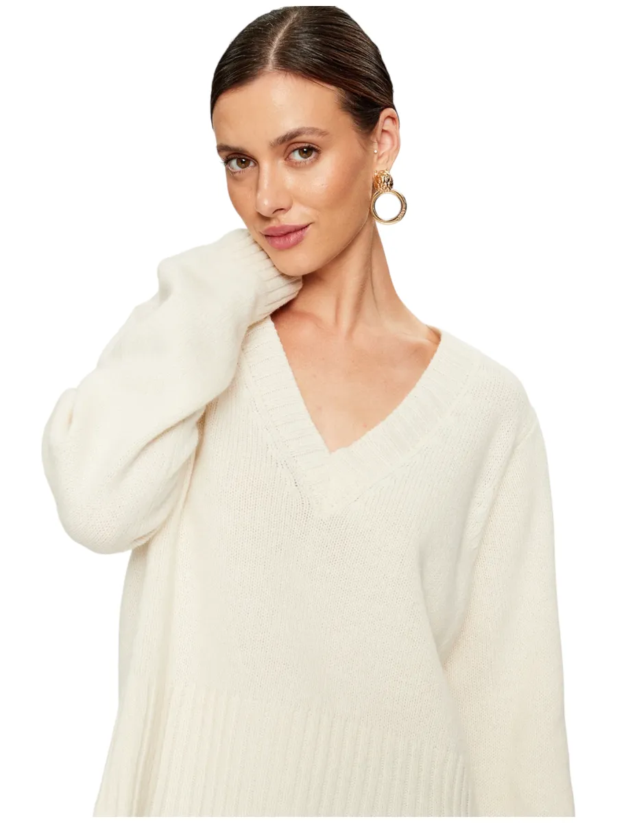 Maglione scollo a V salmone