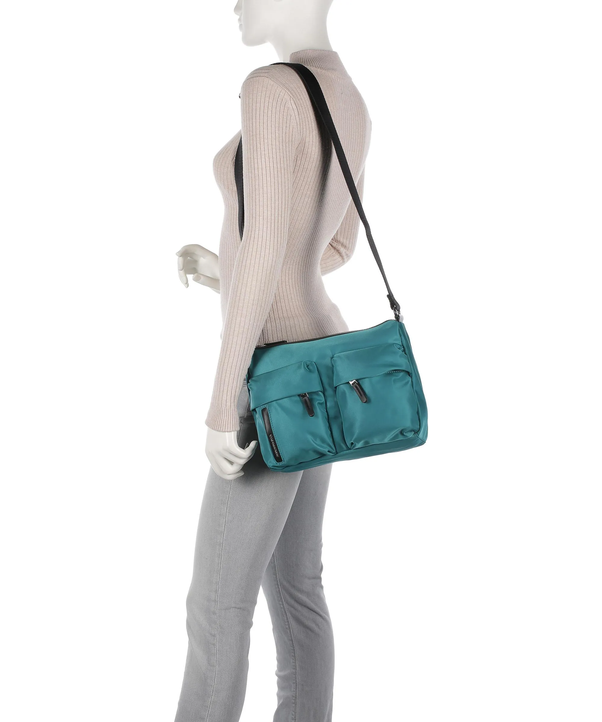  Mandarina Duck Hunter Borsa a spalla nylon verde blu  