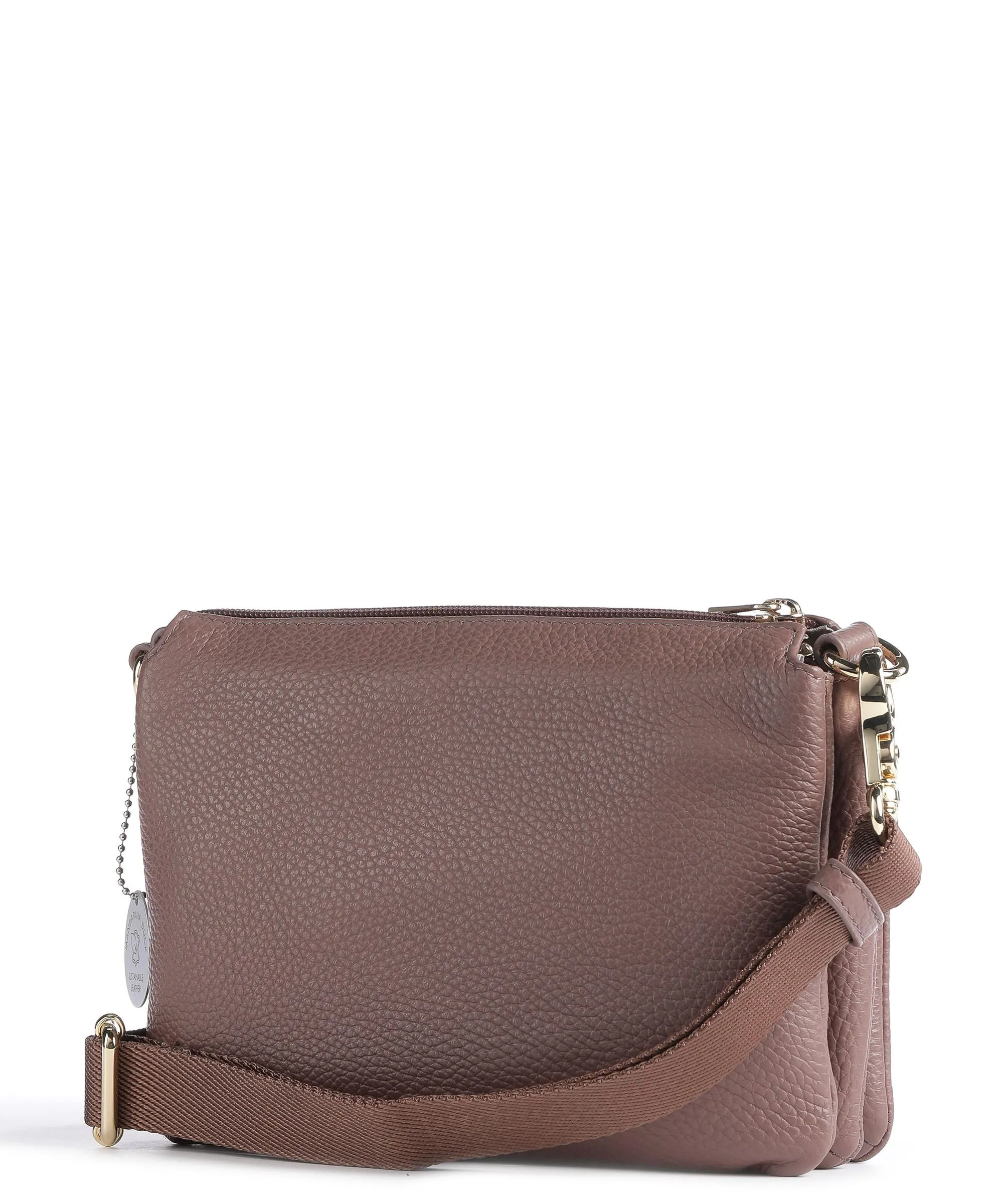 Mandarina Duck Mellow Leather Borsa a tracolla pelle di vitello grana marrone  