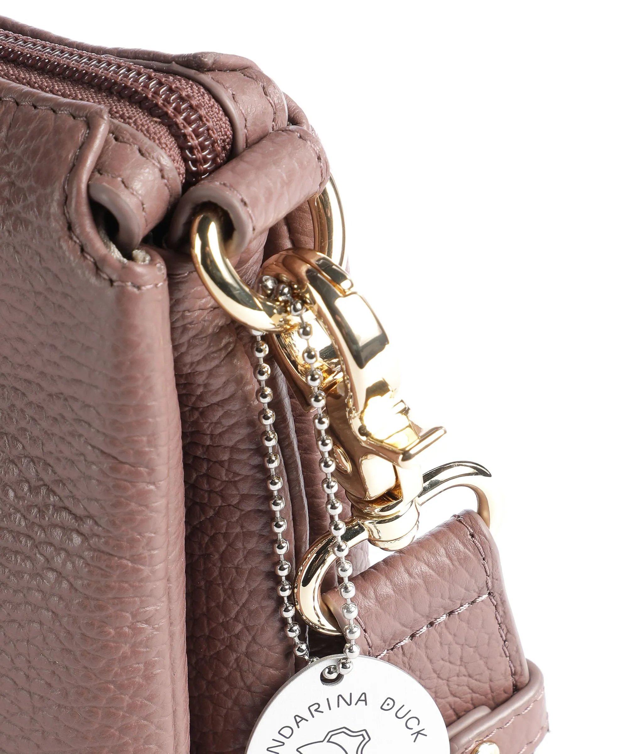  Mandarina Duck Mellow Leather Borsa a tracolla pelle di vitello grana marrone  