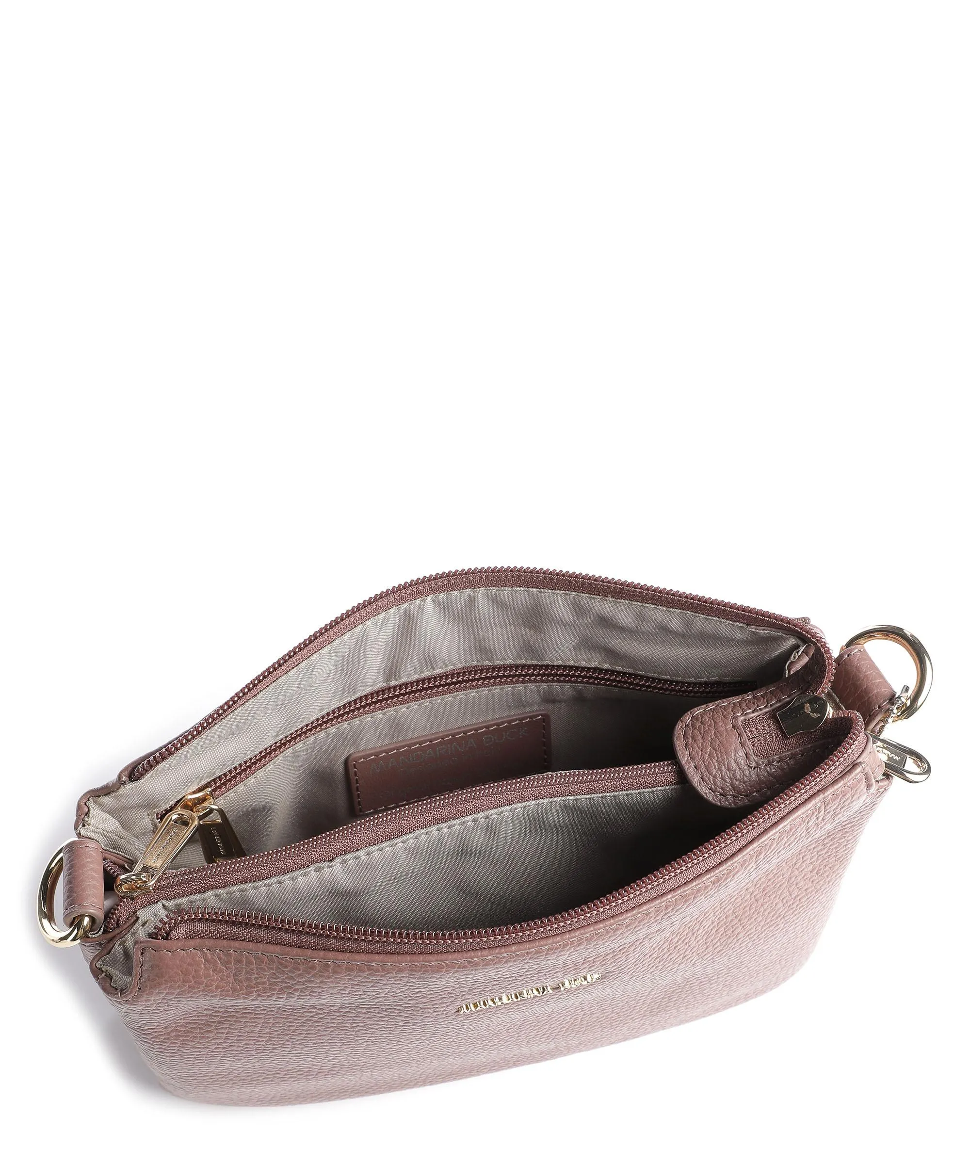  Mandarina Duck Mellow Leather Borsa a tracolla pelle di vitello grana marrone  