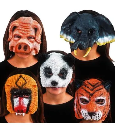 Maschera animaletto mezzo viso bimbo in fingomma