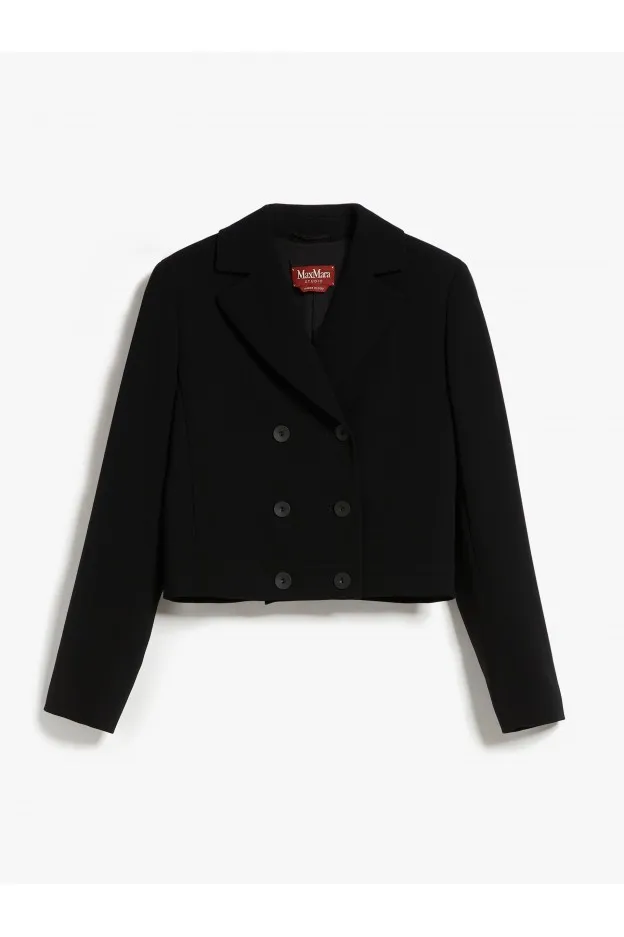 Max Mara Acciaio Giacca Crop In Cady