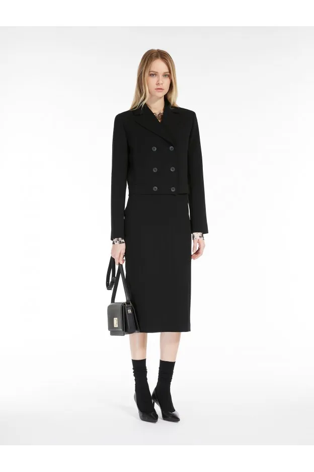 Max Mara Acciaio Giacca Crop In Cady