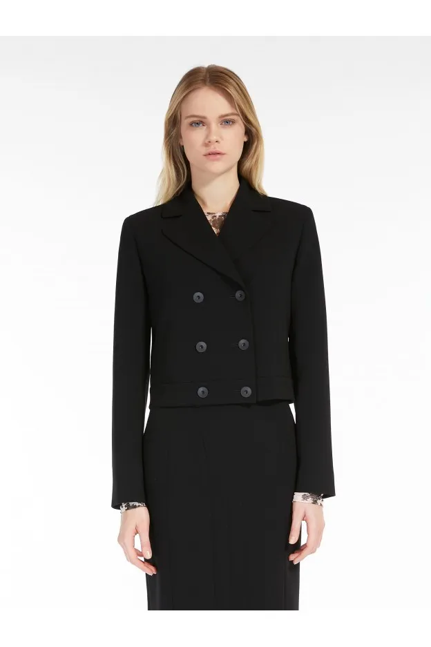 Max Mara Acciaio Giacca Crop In Cady