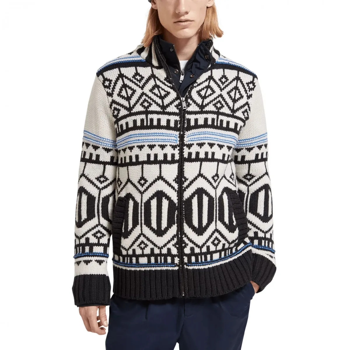 Maxi Cardigan Con Giacca Interna