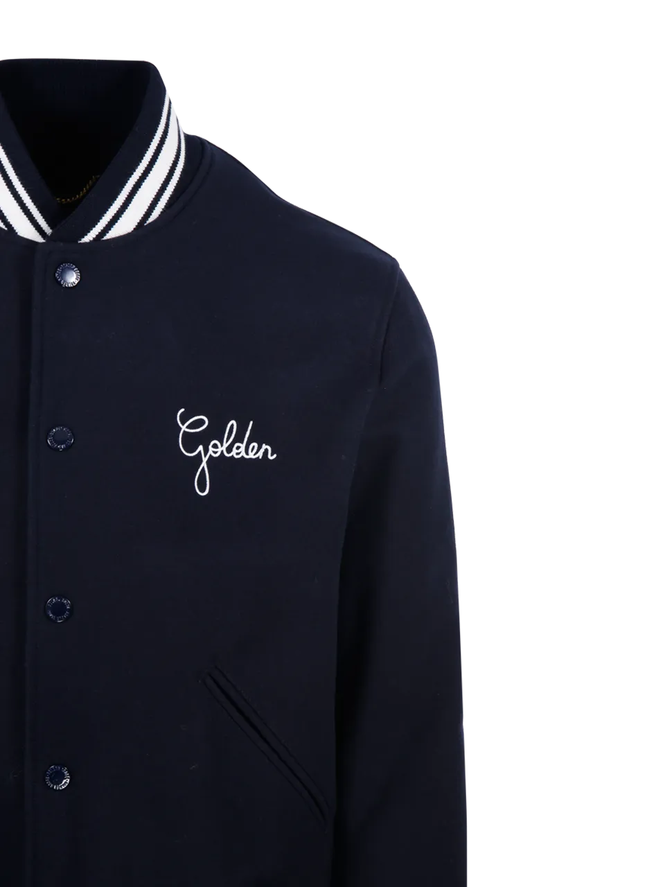MEN GOLDEN GOOSE BLUE WOOL GOLDEN BOMBER COMPACT CLOTH WOOL BLEND