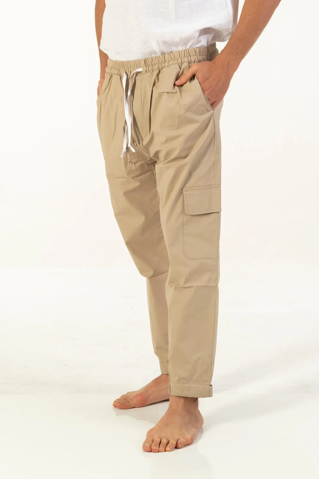 Mentore  Pantalaccio in cotone mentore sabbia  
