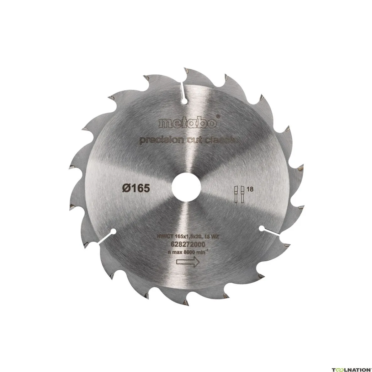 Metabo Accessori 628272000 Lama circolare HW/CT 165x20, 18 WZ 20°, classica