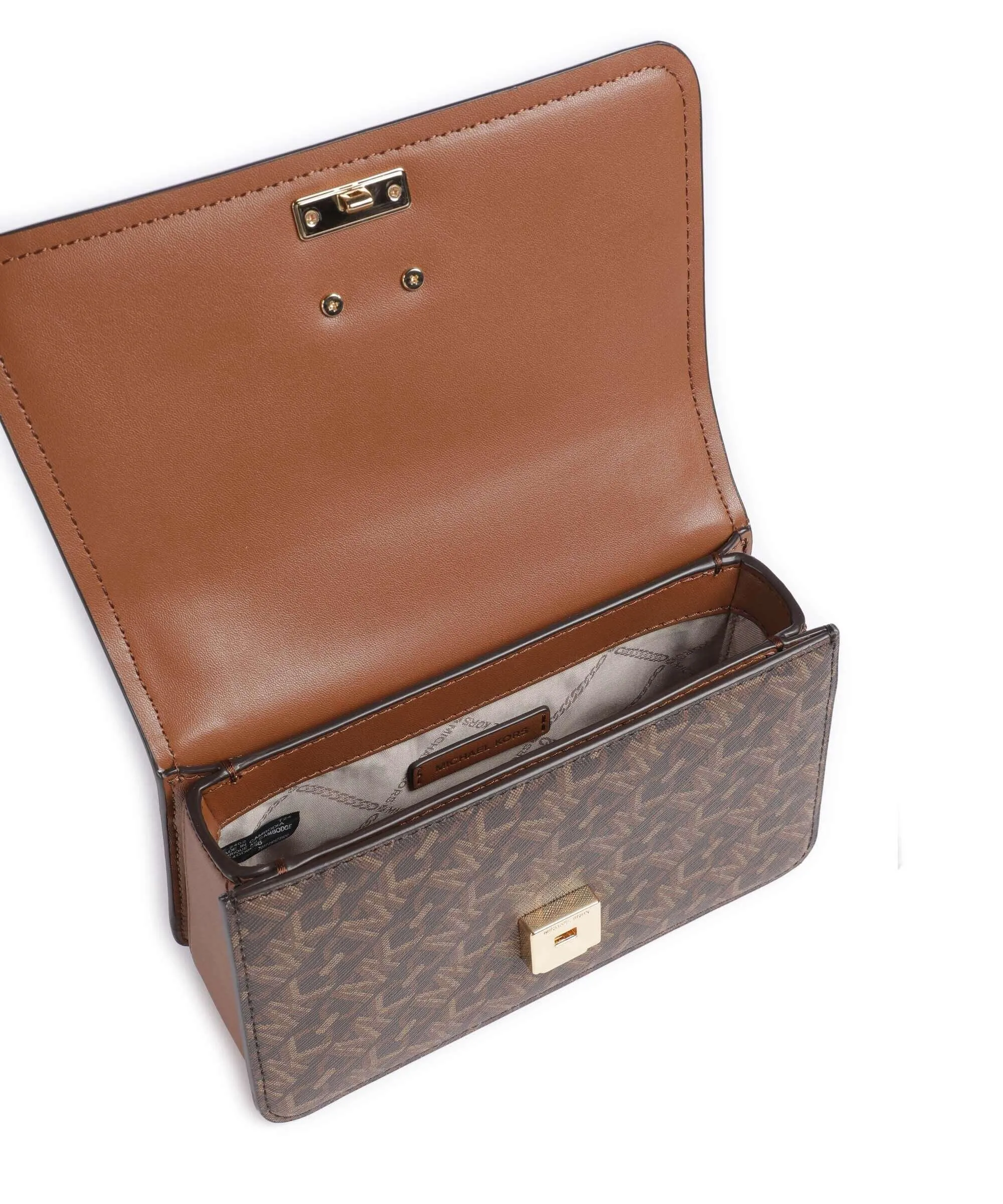  Michael Kors Delancey Borsa a tracolla tela marrone scuro  