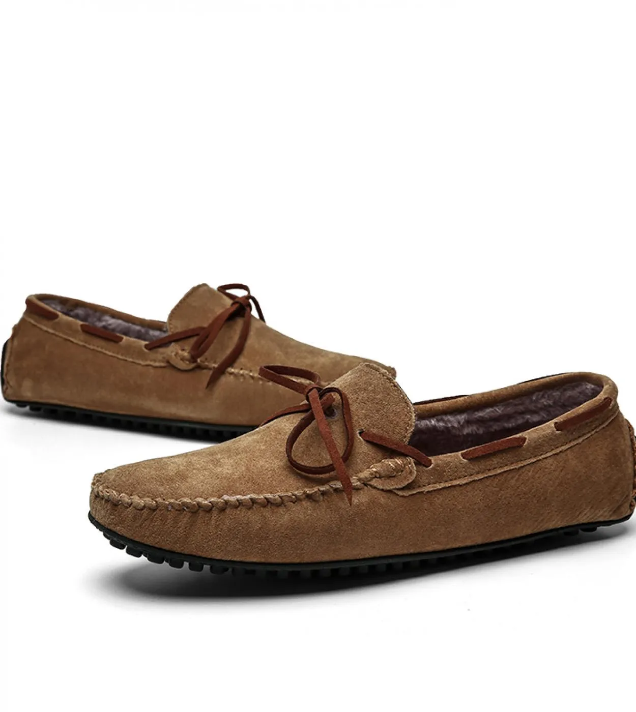 Mocassini da uomo in pelle scamosciata Scarpe da guida Mocassini da uomo in pelle scamosciata Inverno Inverno Caldo Casual