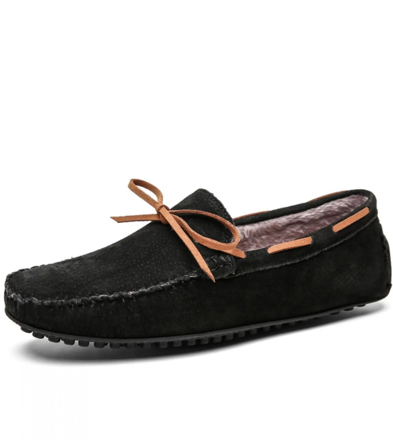 Mocassini da uomo in pelle scamosciata Scarpe da guida Mocassini da uomo in pelle scamosciata Inverno Inverno Caldo Casual