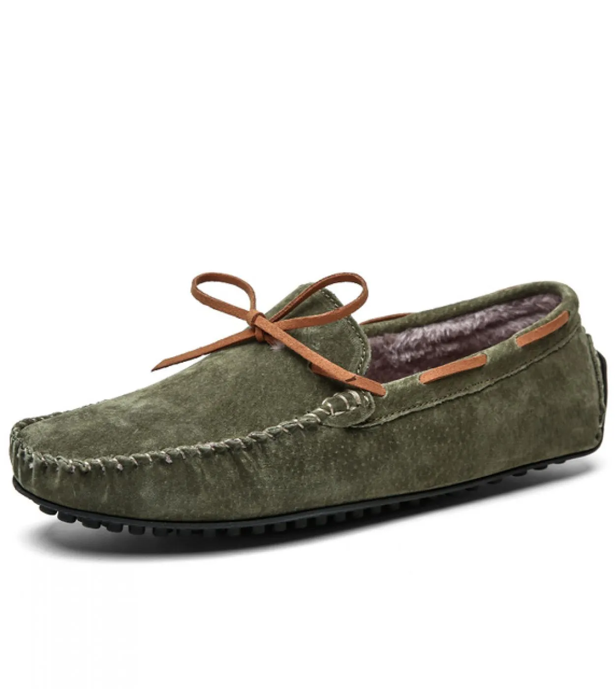 Mocassini da uomo in pelle scamosciata Scarpe da guida Mocassini da uomo in pelle scamosciata Inverno Inverno Caldo Casual