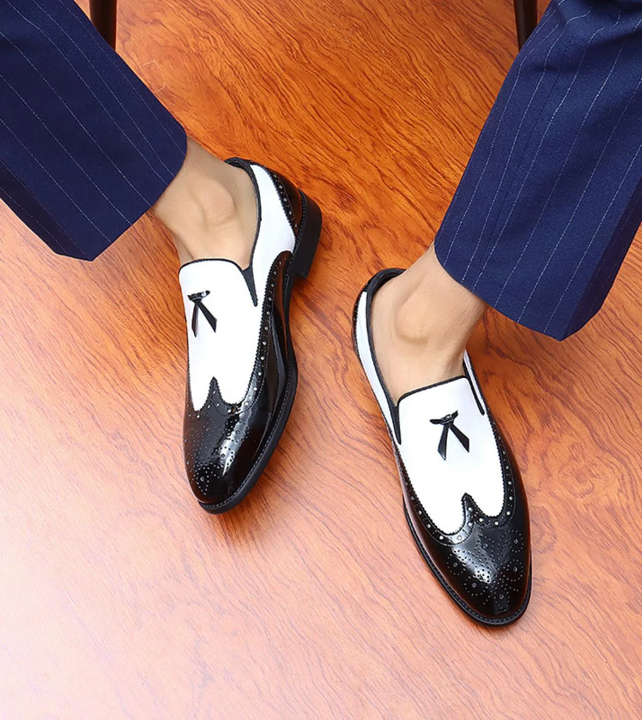 Mocassini eleganti in pelle Scarpe brogue Scarpe eleganti da uomo firmate bianche Italiano
