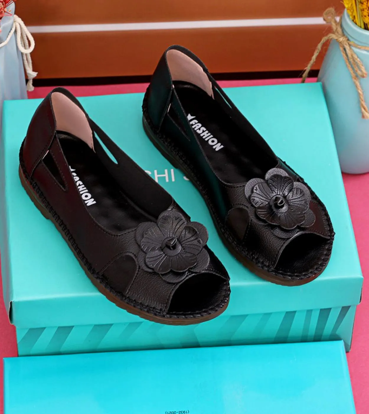 Mocassini in pelle Ballerine da donna Ballerine Comode Scarpe casual da donna Ballerine traspiranti Mocassini con strass da donn