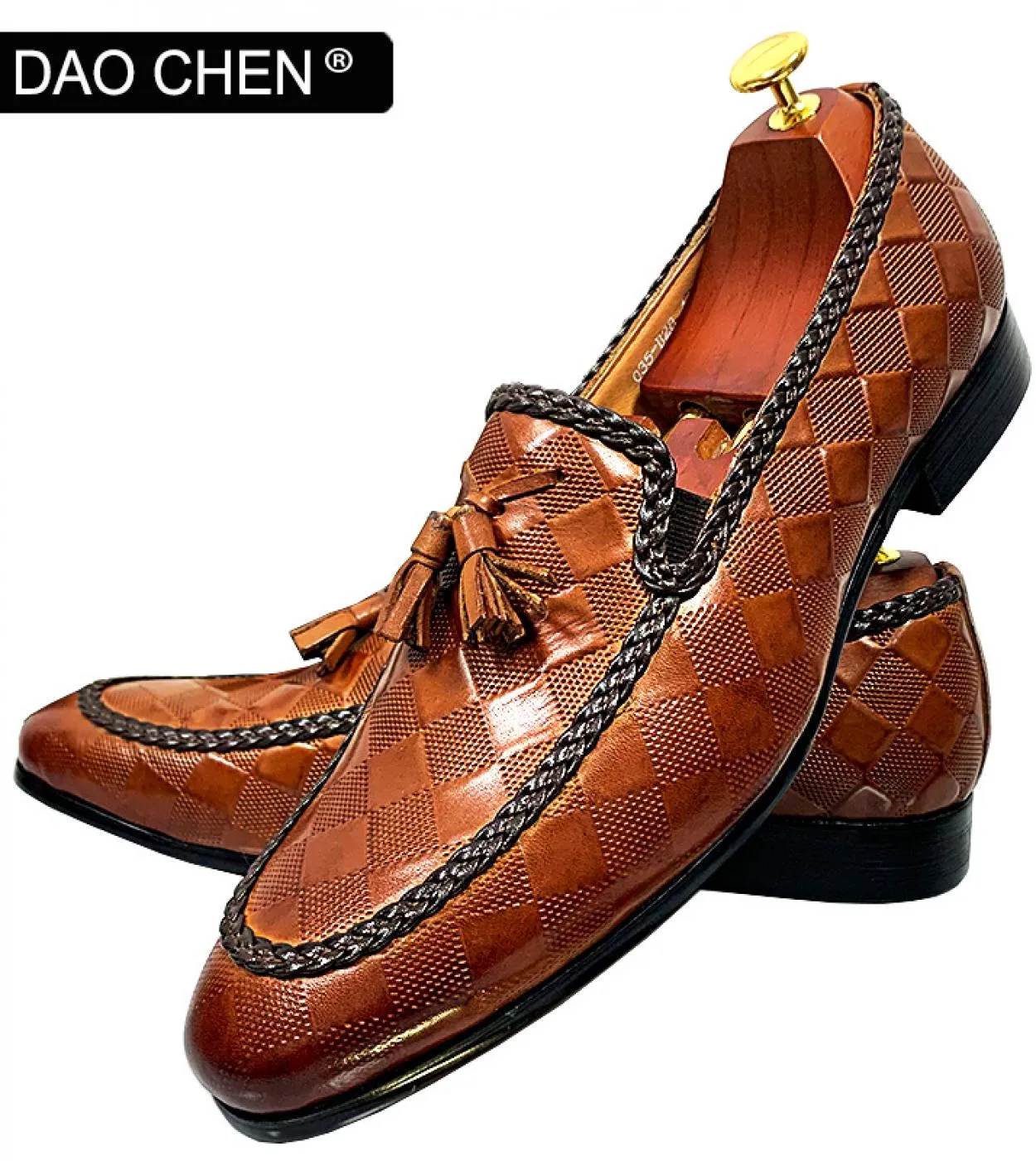Mocassini marroni con nappe da uomo, mocassini con nappe marroni da uomo, scarpe da uomo di marca di lusso