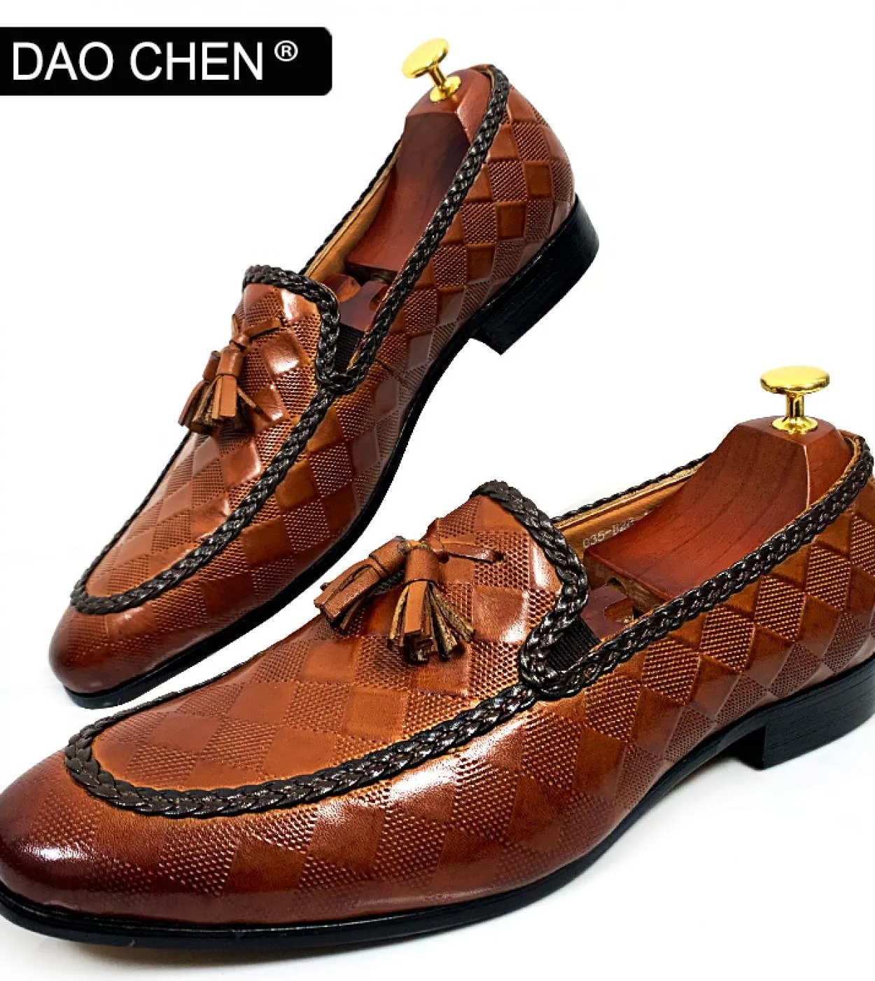 Mocassini marroni con nappe da uomo, mocassini con nappe marroni da uomo, scarpe da uomo di marca di lusso