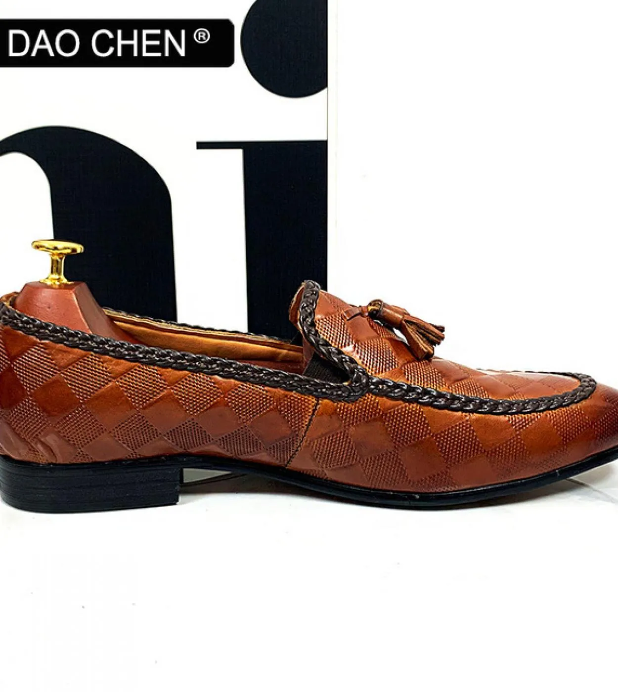 Mocassini marroni con nappe da uomo, mocassini con nappe marroni da uomo, scarpe da uomo di marca di lusso