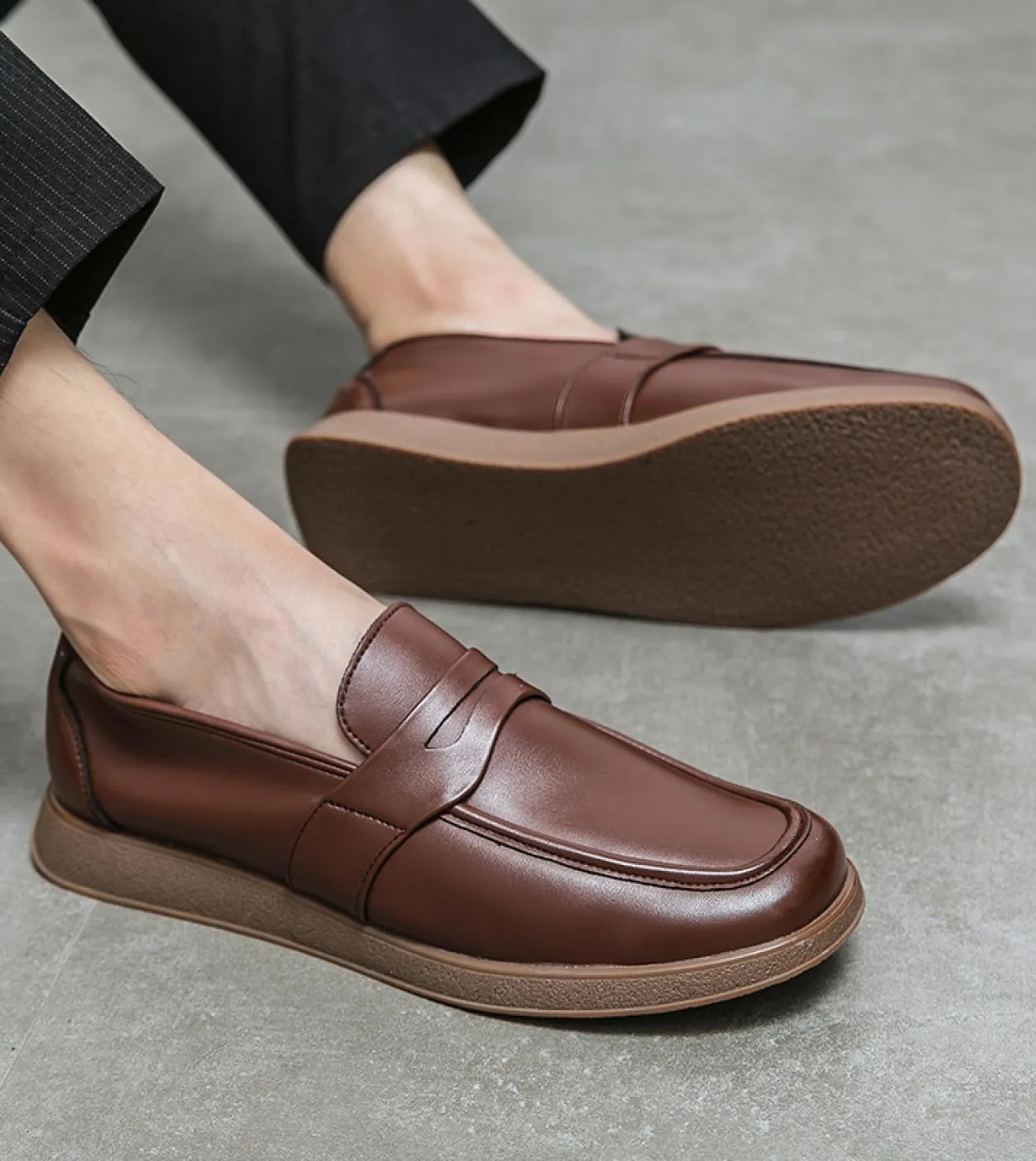 Mocassini resistenti allusura primaverile Scarpe in vera pelle a testa larga Mocassini Scarpe da guida Uomo Scarpe da cerimonia