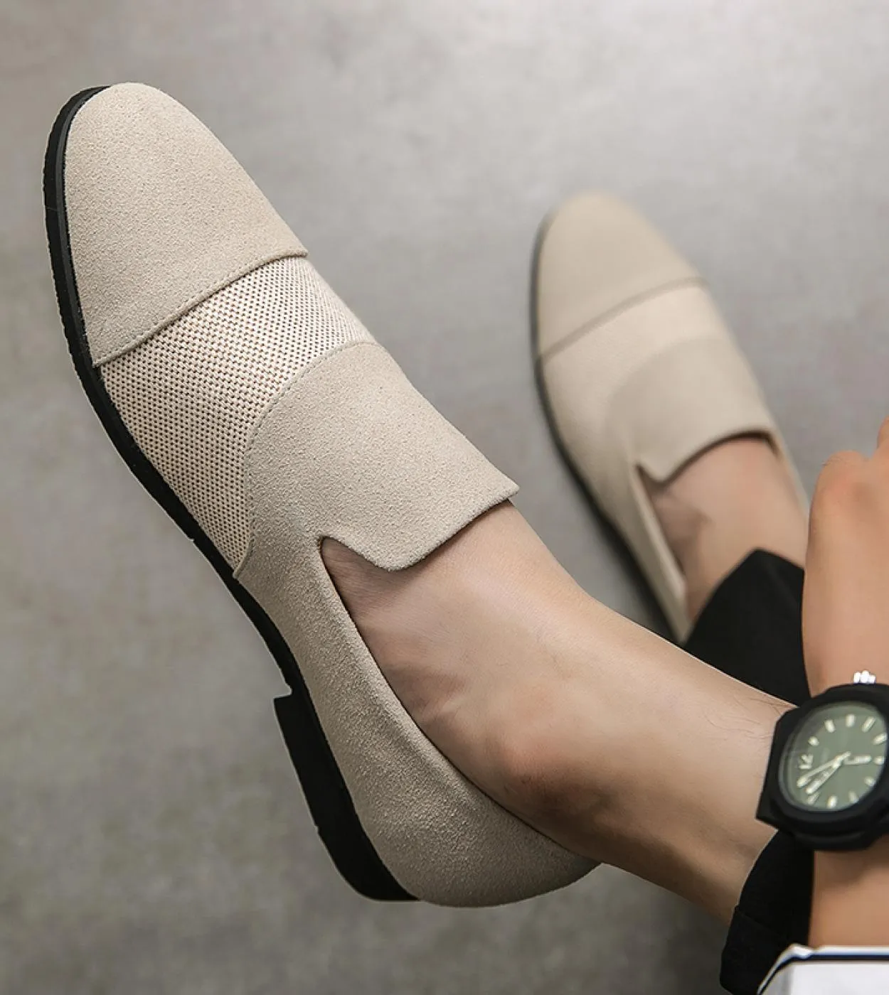 Mocassini semplici e leggeri Uomo di alta qualità Casual Flat Light Fashion Trend Mocassini Slip On Guida in pelle nabuk