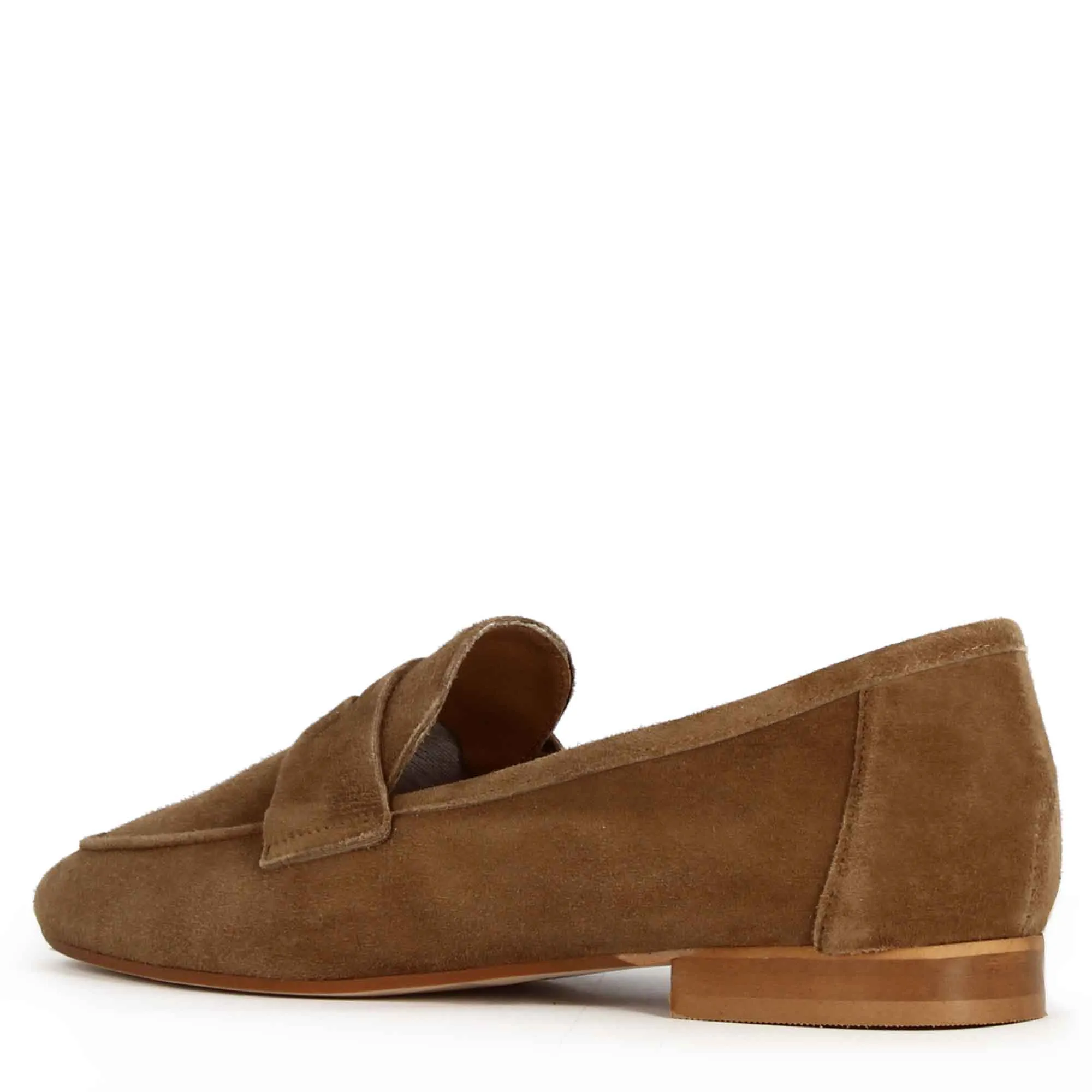 Mocassino da donna classico in pelle scamosciata colore marrone chiaro