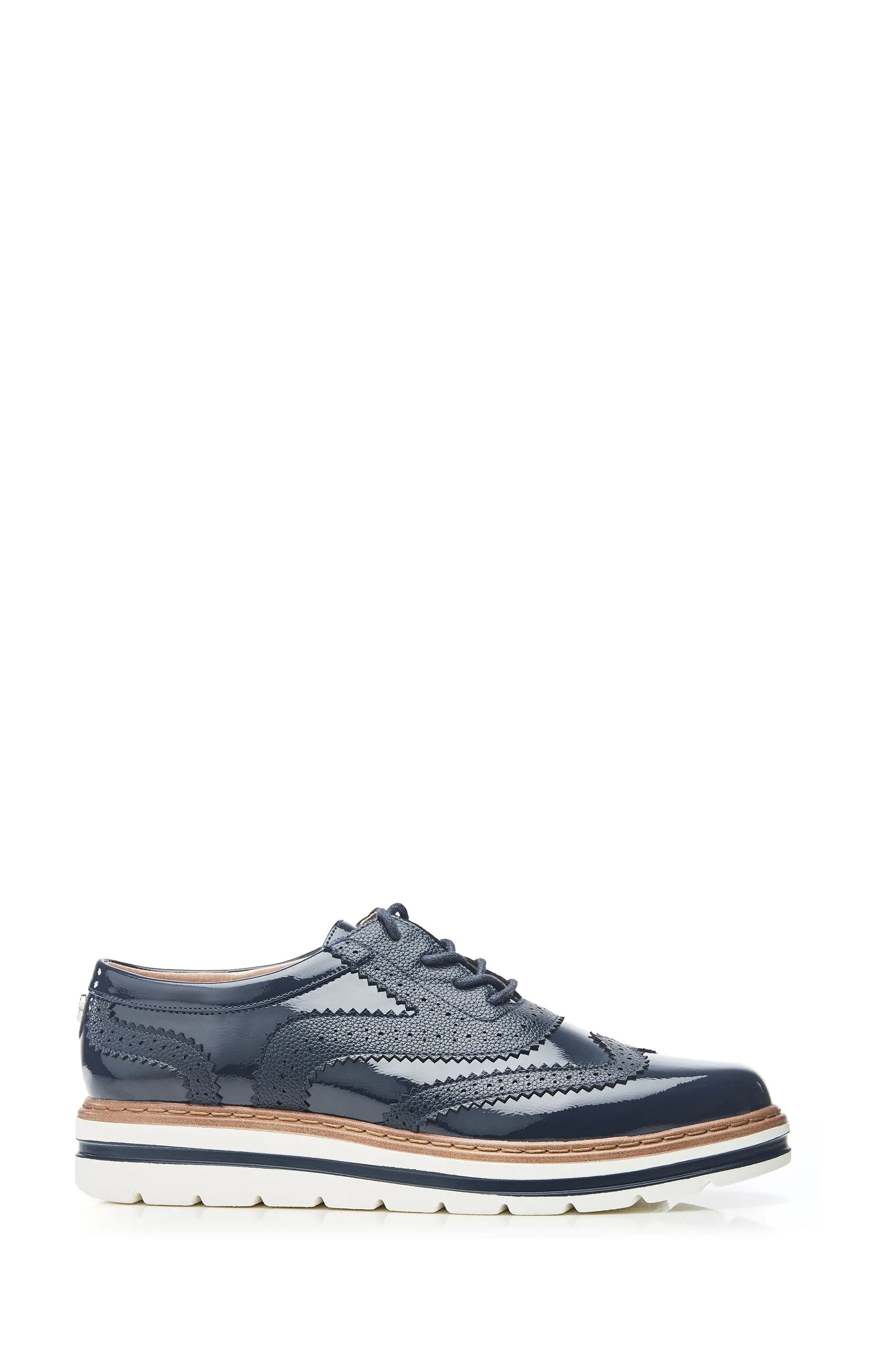Moda in Pelle Bennisiss - Scarpe brogue Pizzo in vernice Nero