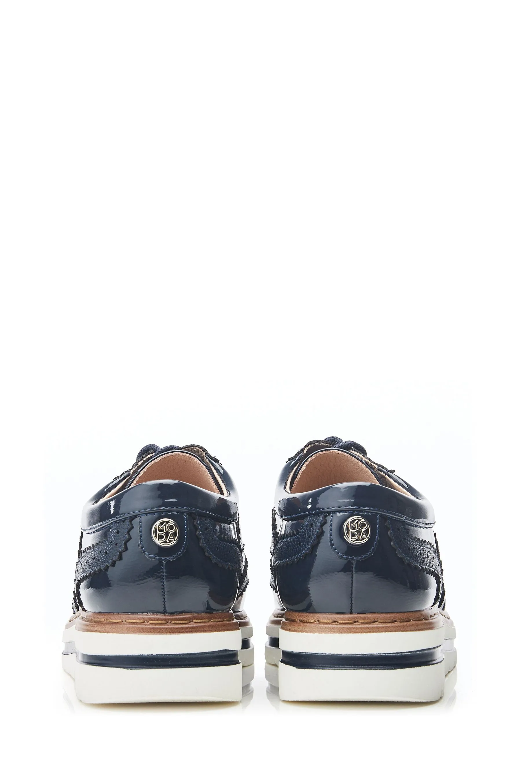 Moda in Pelle Bennisiss - Scarpe brogue Pizzo in vernice Nero