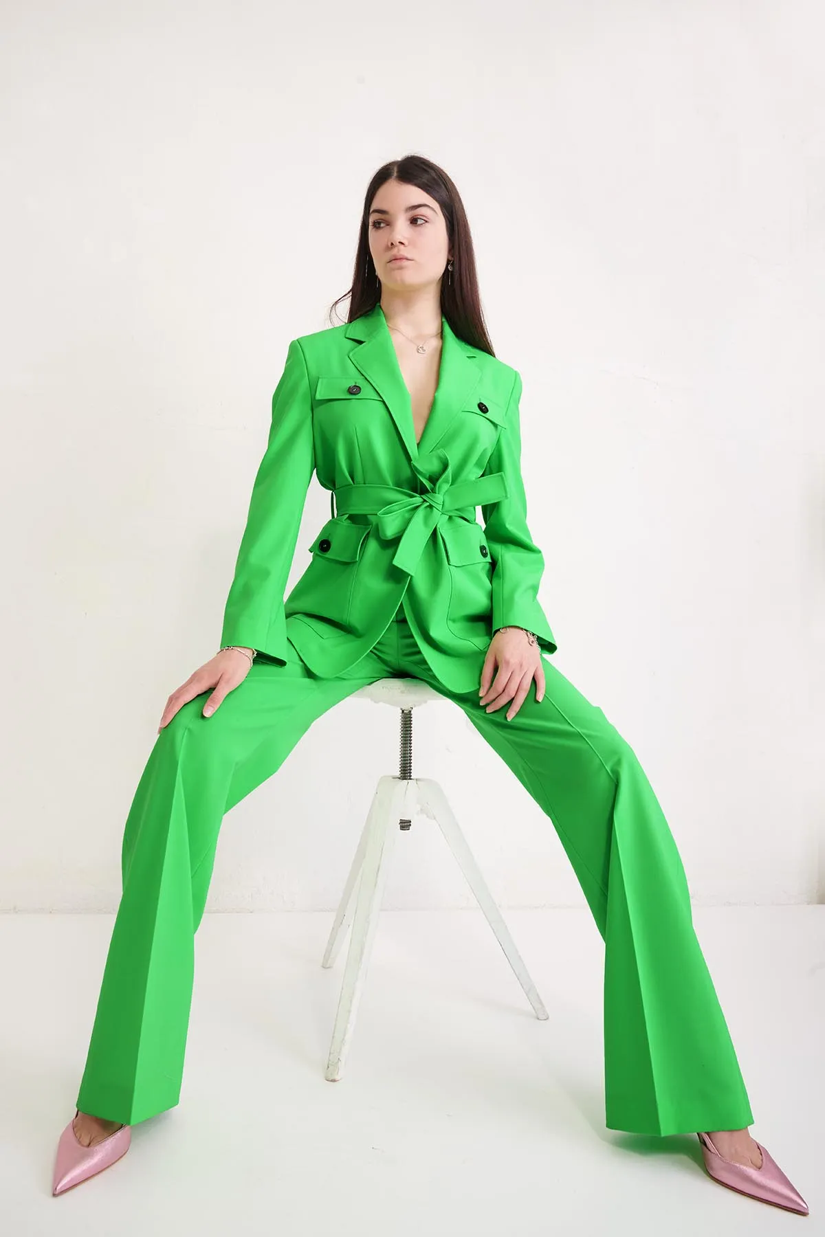 MSGM Giacca sahariana in fresco di lana
