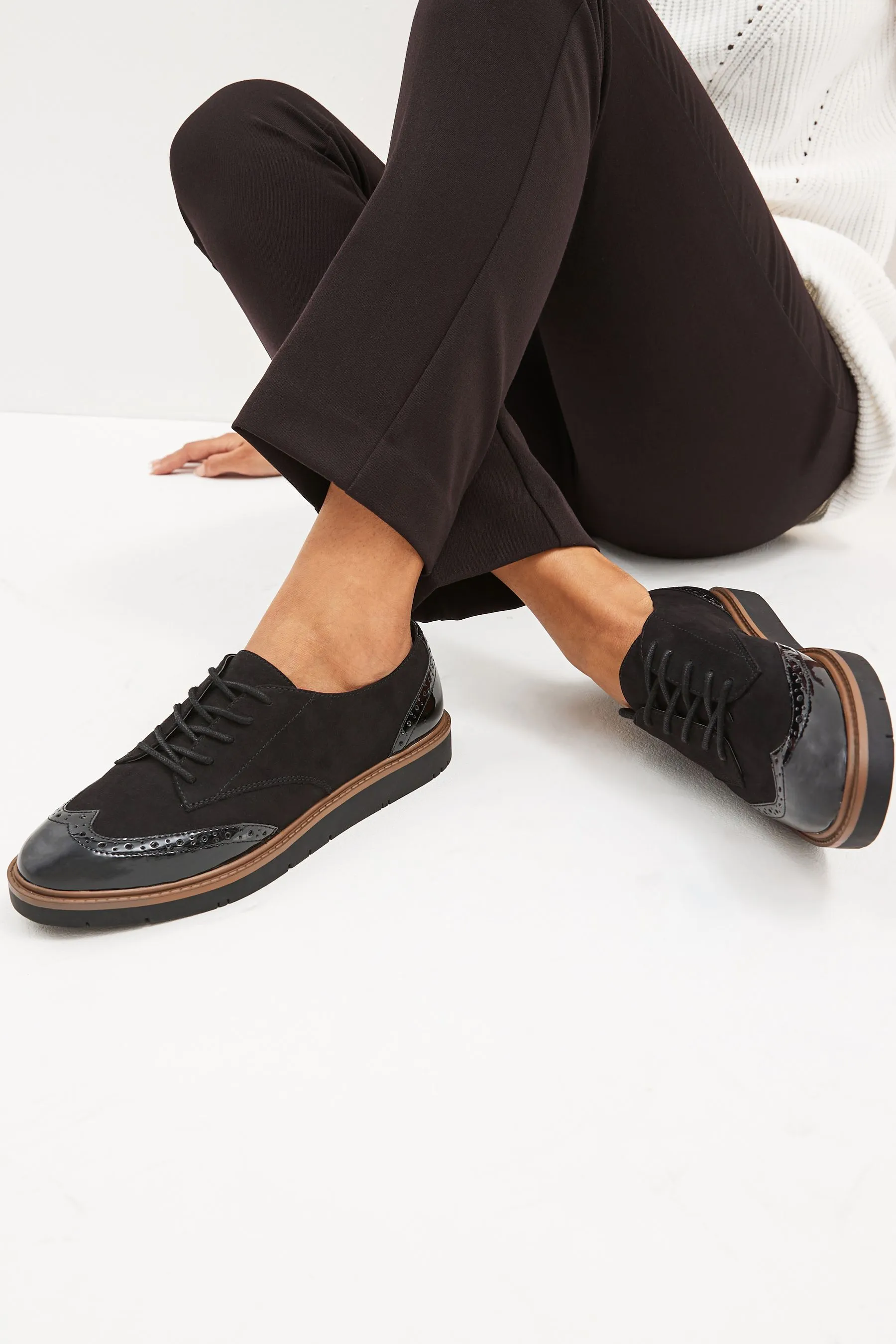 Nero  - Forever Comfort® - Scarpe con suola spessa Pizzo brogue
