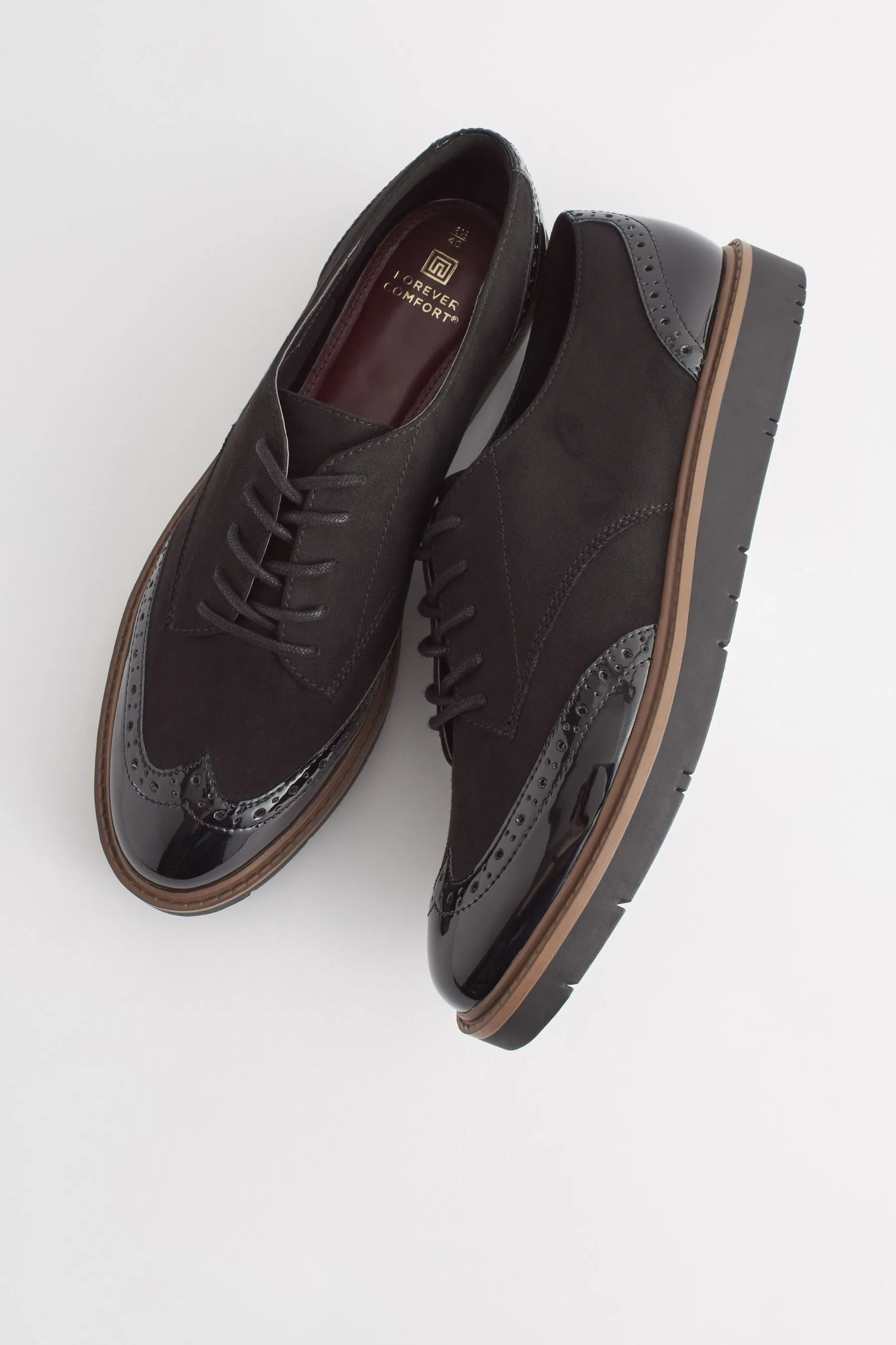 Nero  - Forever Comfort® - Scarpe con suola spessa Pizzo brogue