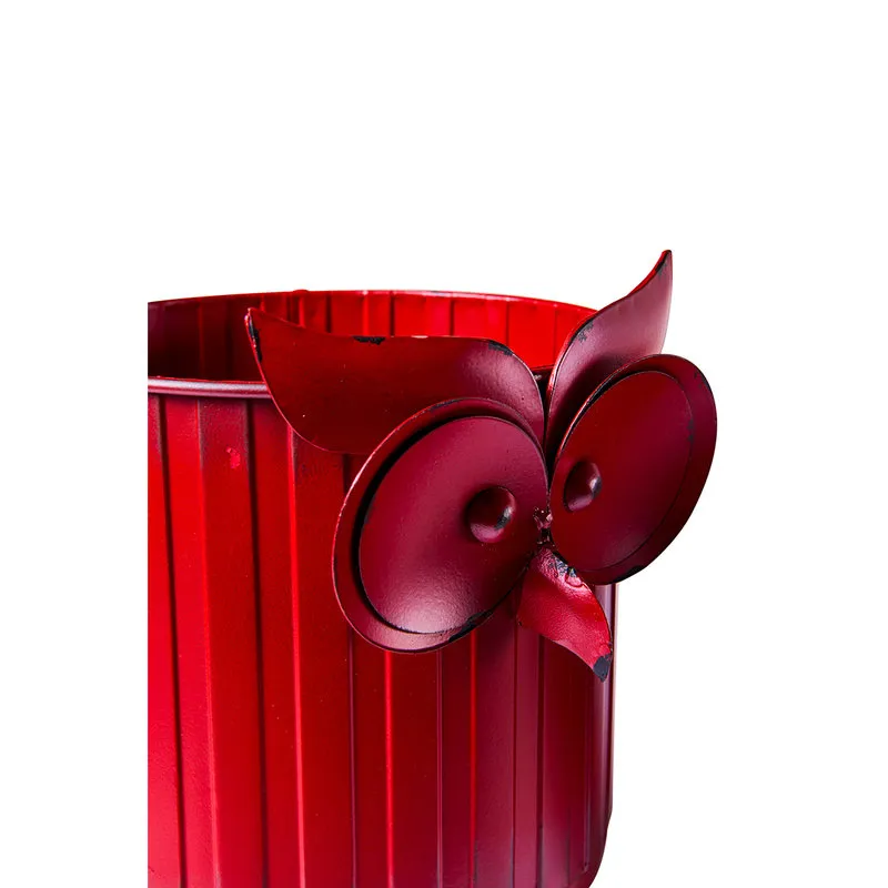 Novità Home contenitori set 1/2 volto civetta rossi,