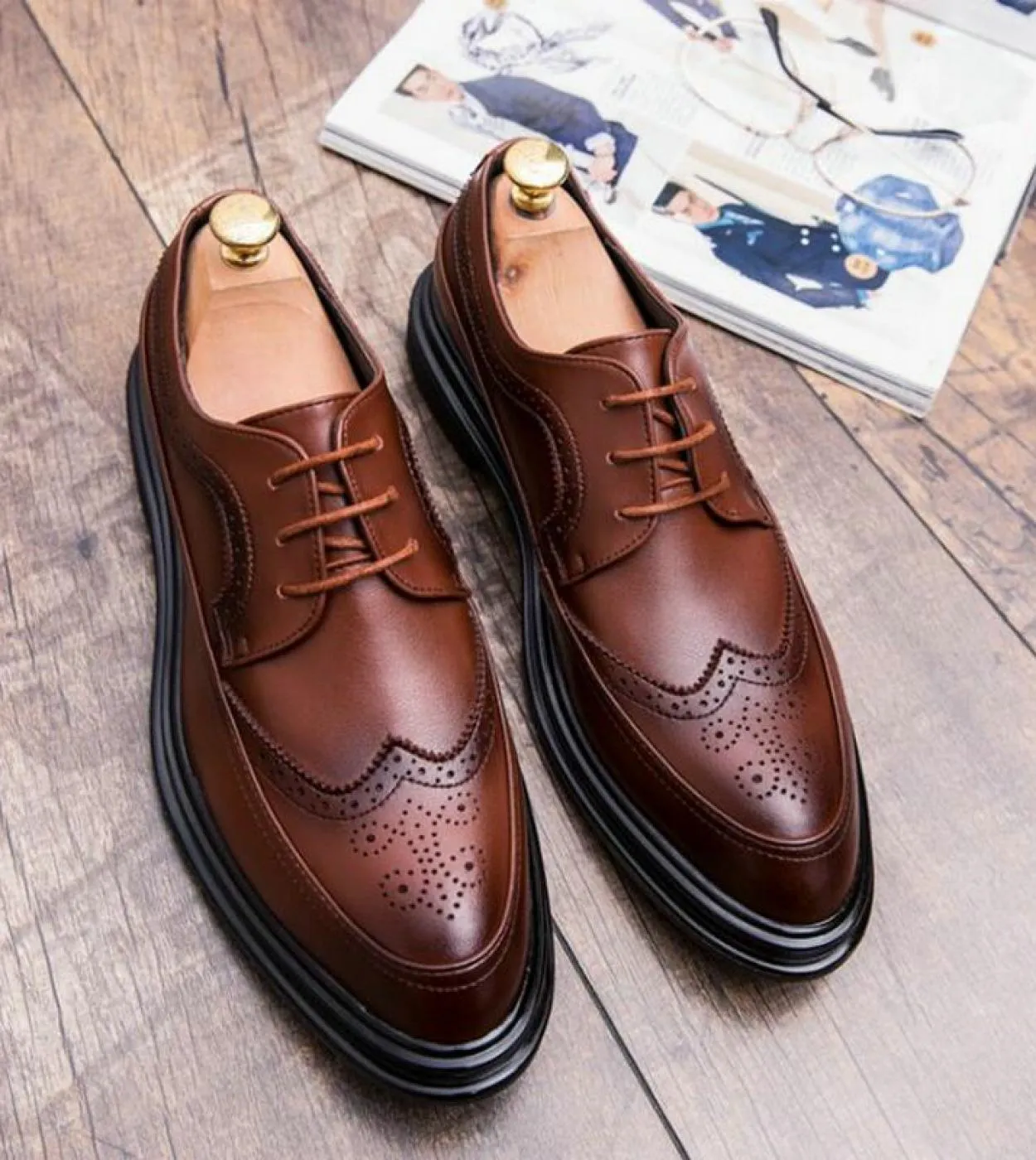 Nuove scarpe oxford da uomo di alta qualità Scarpe da uomo in pelle formale da uomo Scarpe brogue da uomo Bullock Scarpe da spos