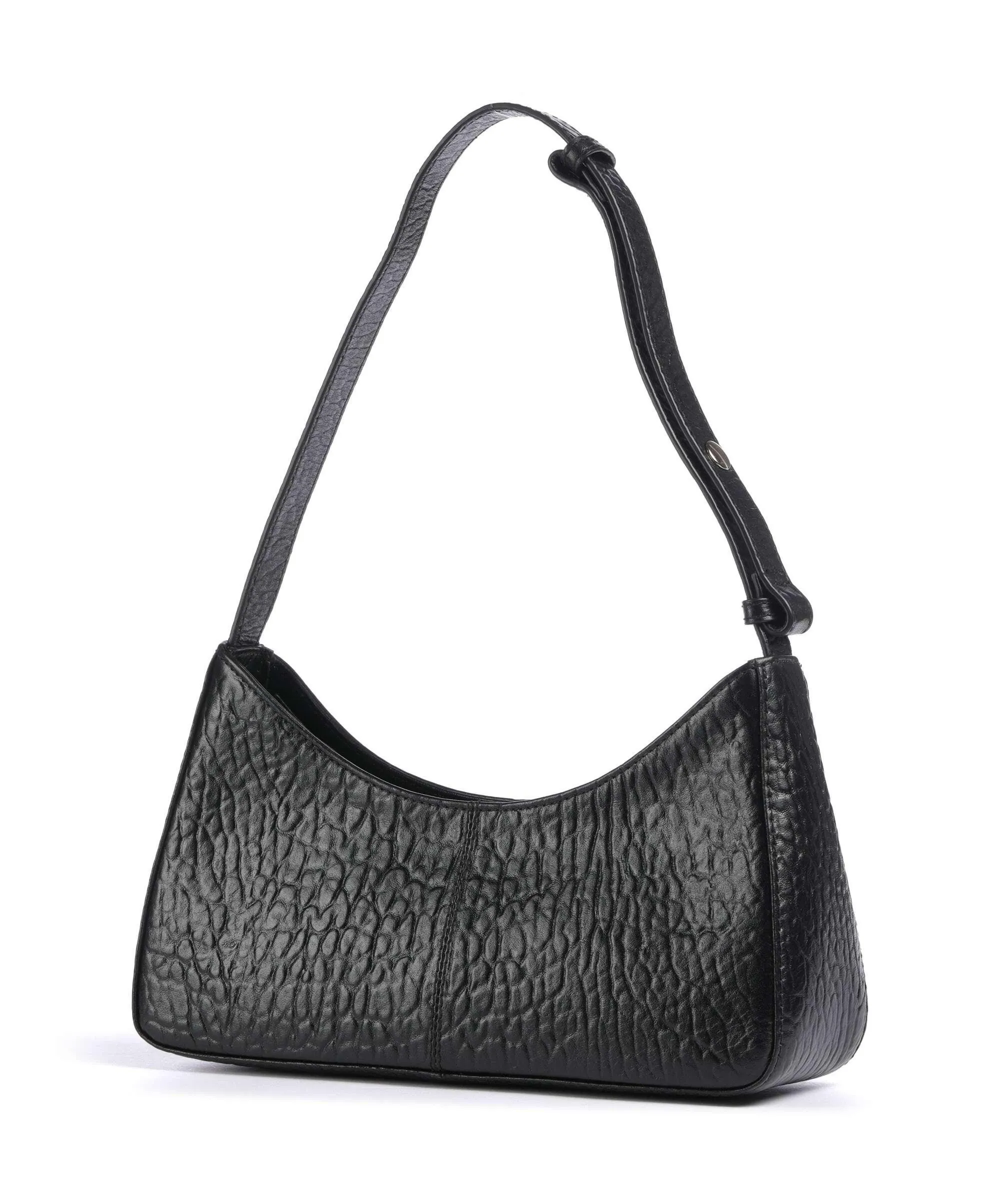  Núnoo New Zealand Apollo 2 Eyelet Borsa a spalla pelle in rilievo nero  